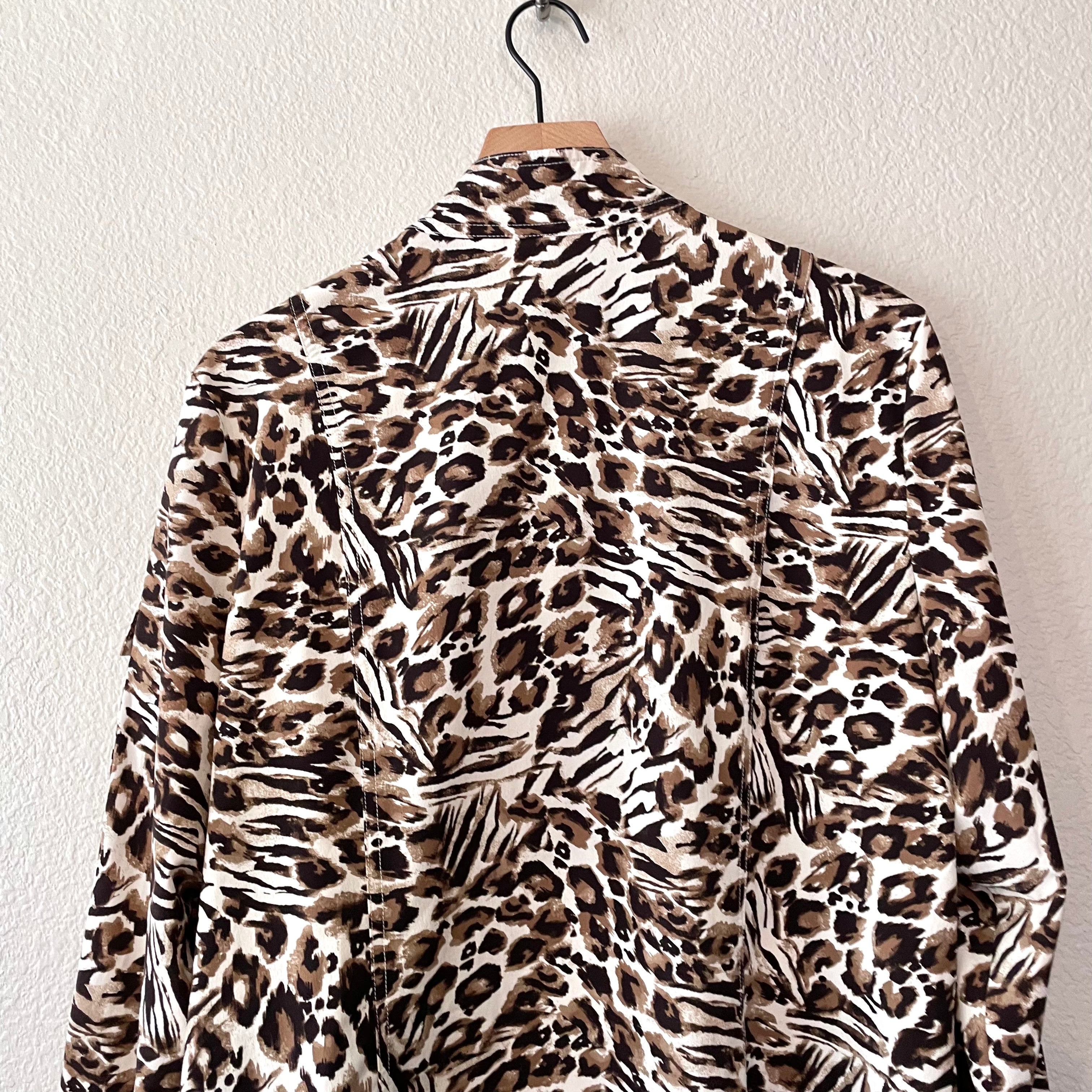 Leopard Zip Windbreaker Jacket