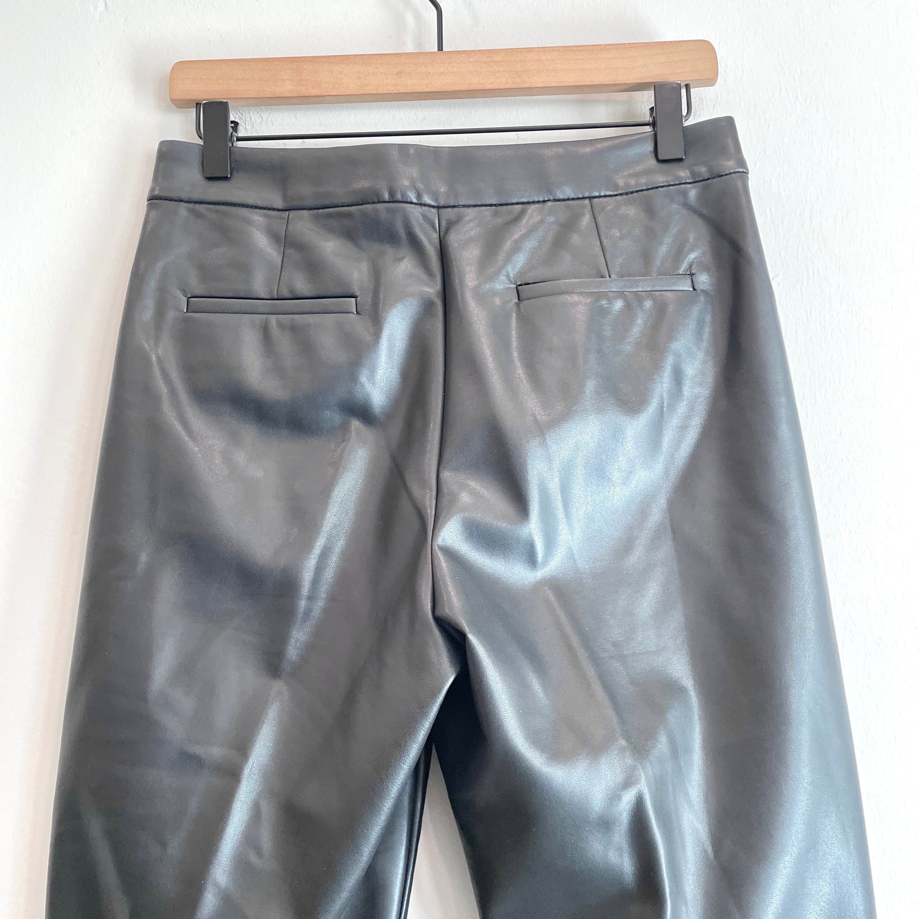 Faux Leather Straight Leg Pants