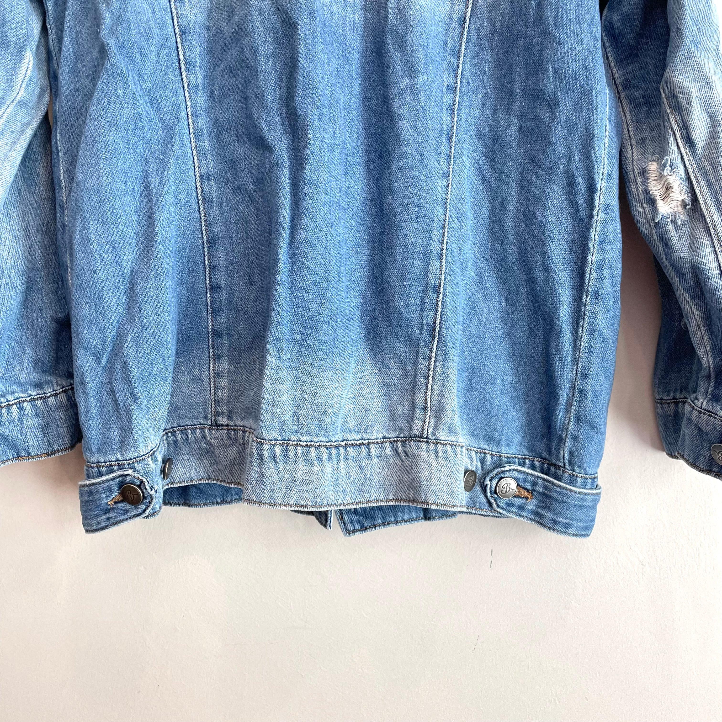 Distressed Denim Jean Trucker Jacket