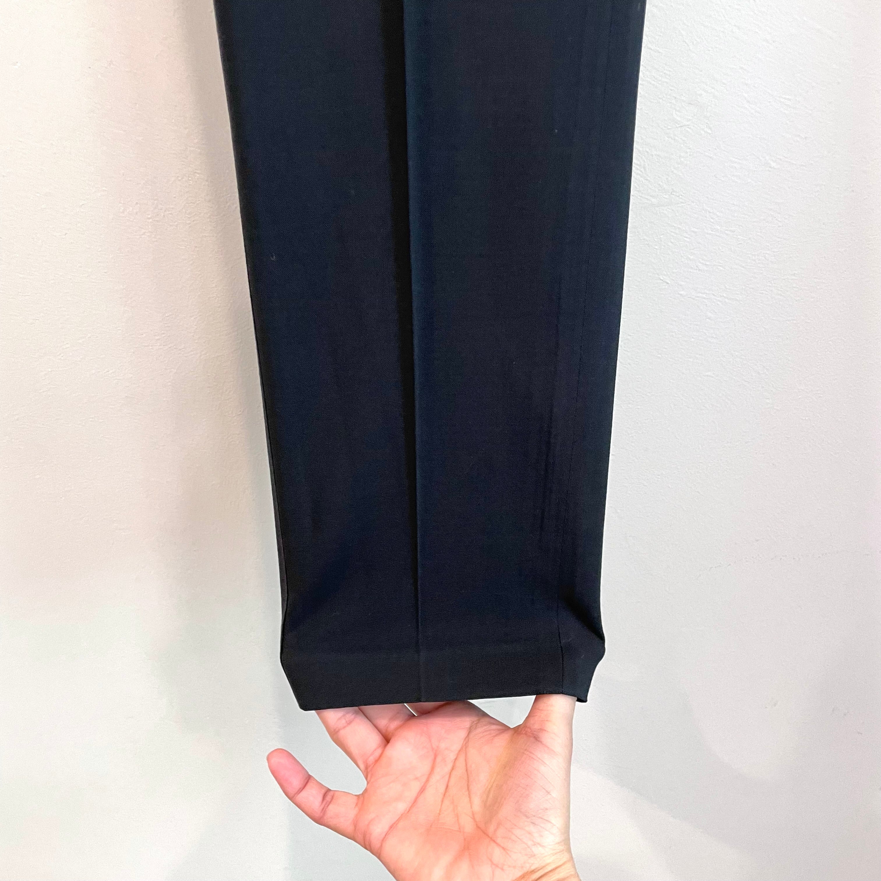 Wool Blend Straight Slim Leg Pants