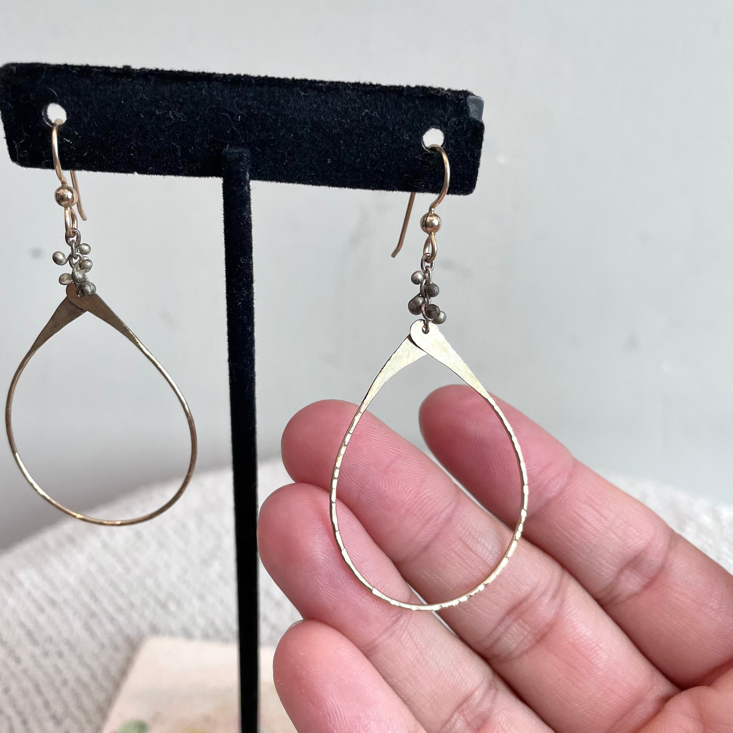 Hammered Oval Hoop Earrings