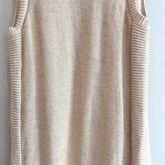 Tassel Trim Open Front Cardigan Vest