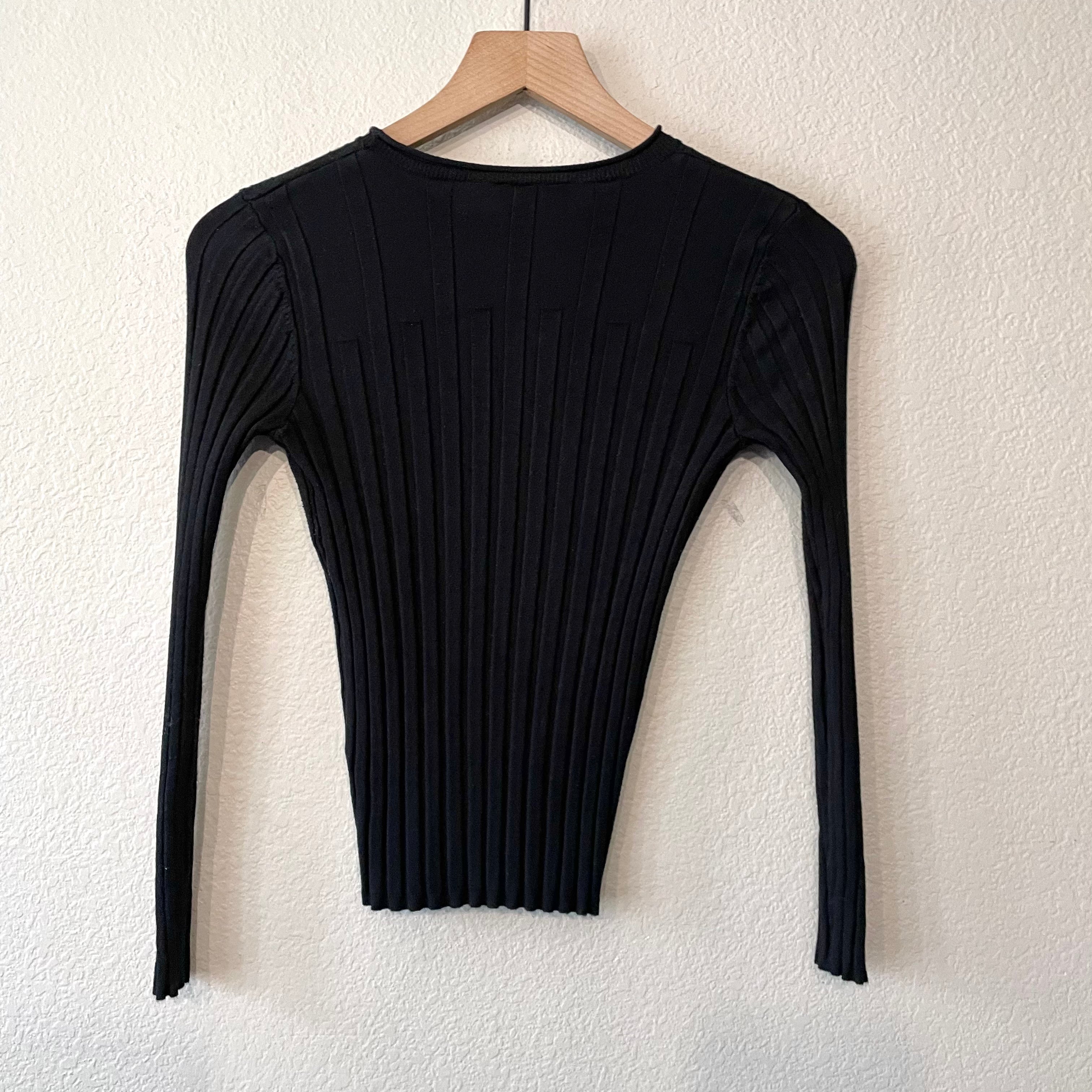 Ribbed Stud Sleeve Sweater