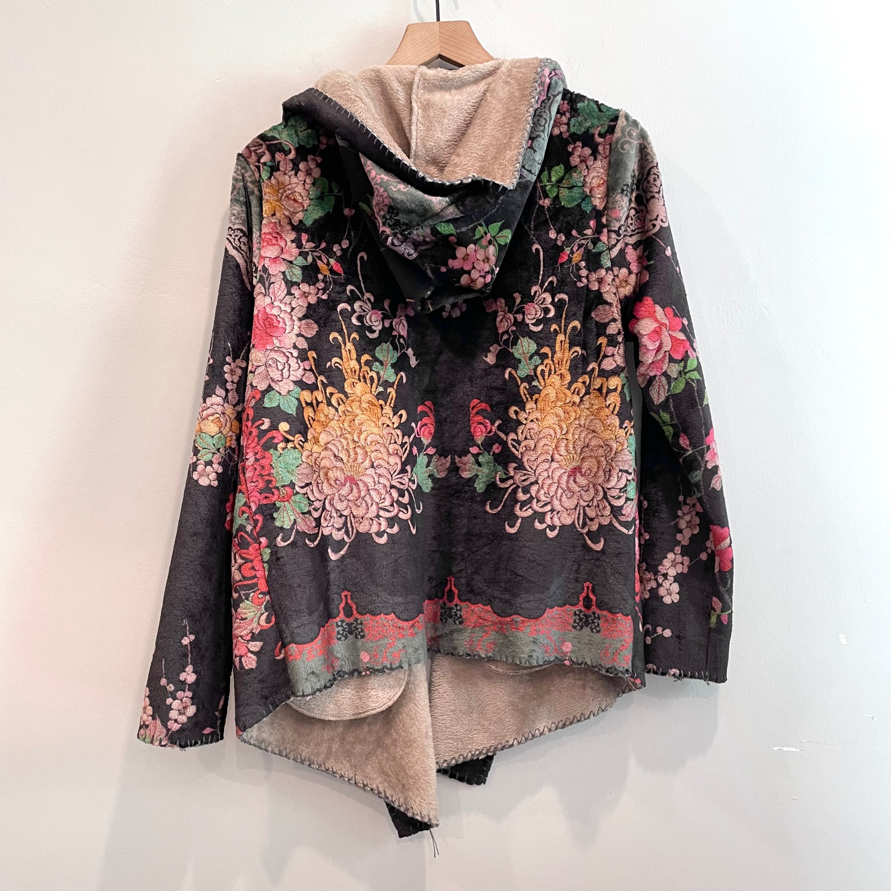 Floral Sherpa Sweater Jacket