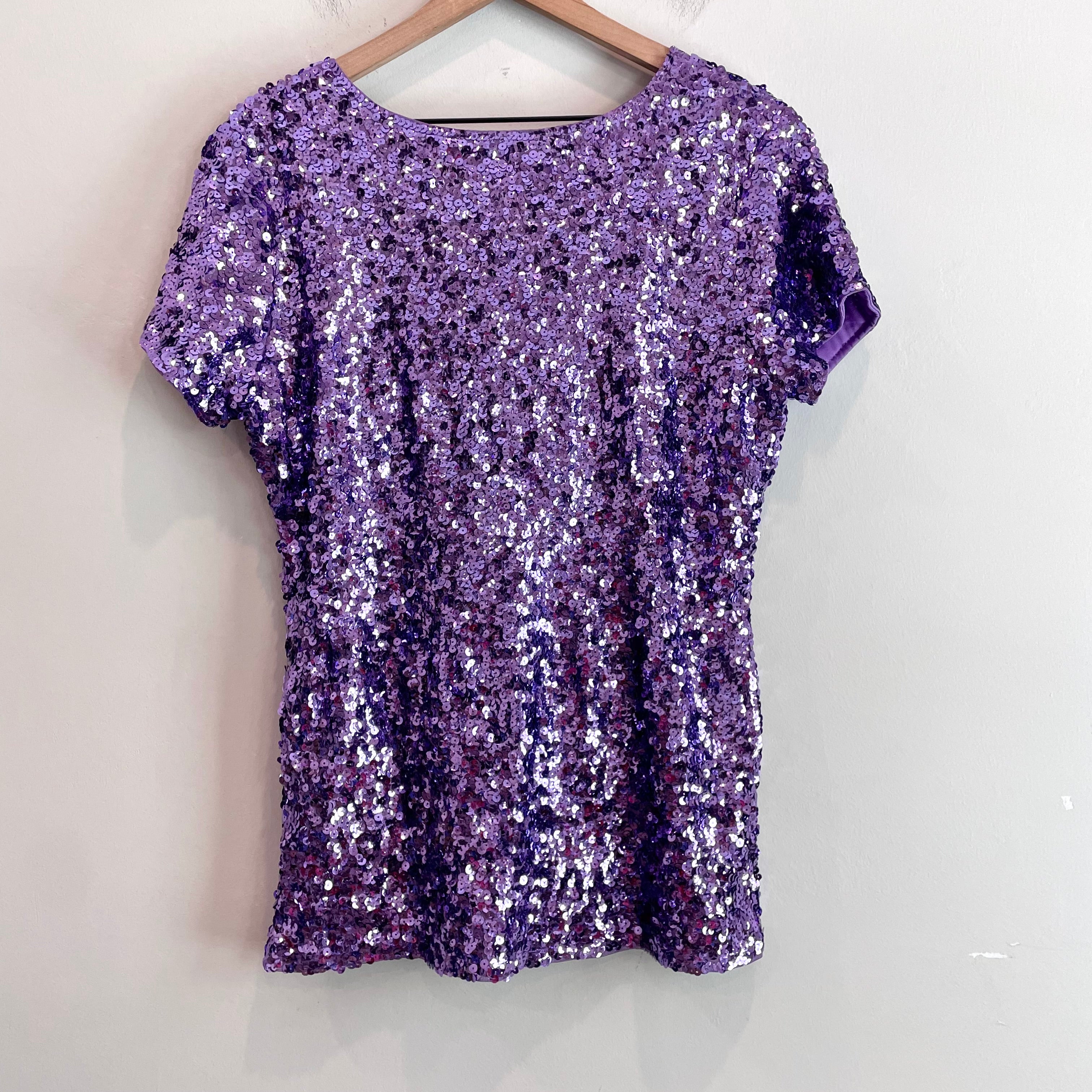 Sequin Short Sleeve Top