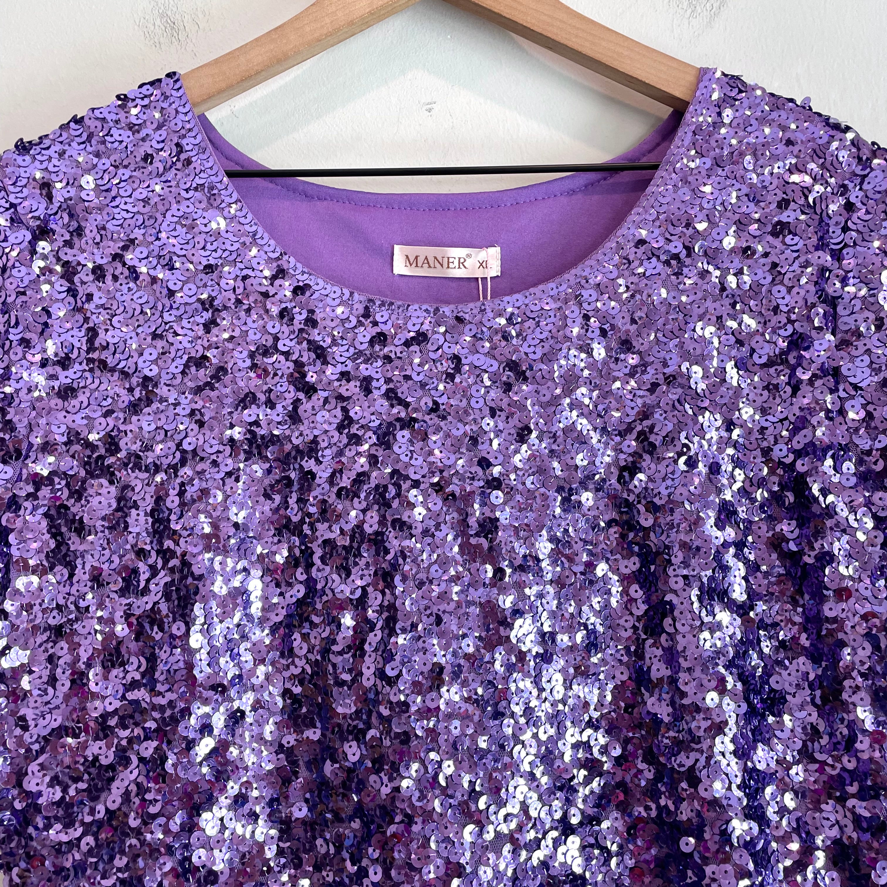 Sequin Short Sleeve Top