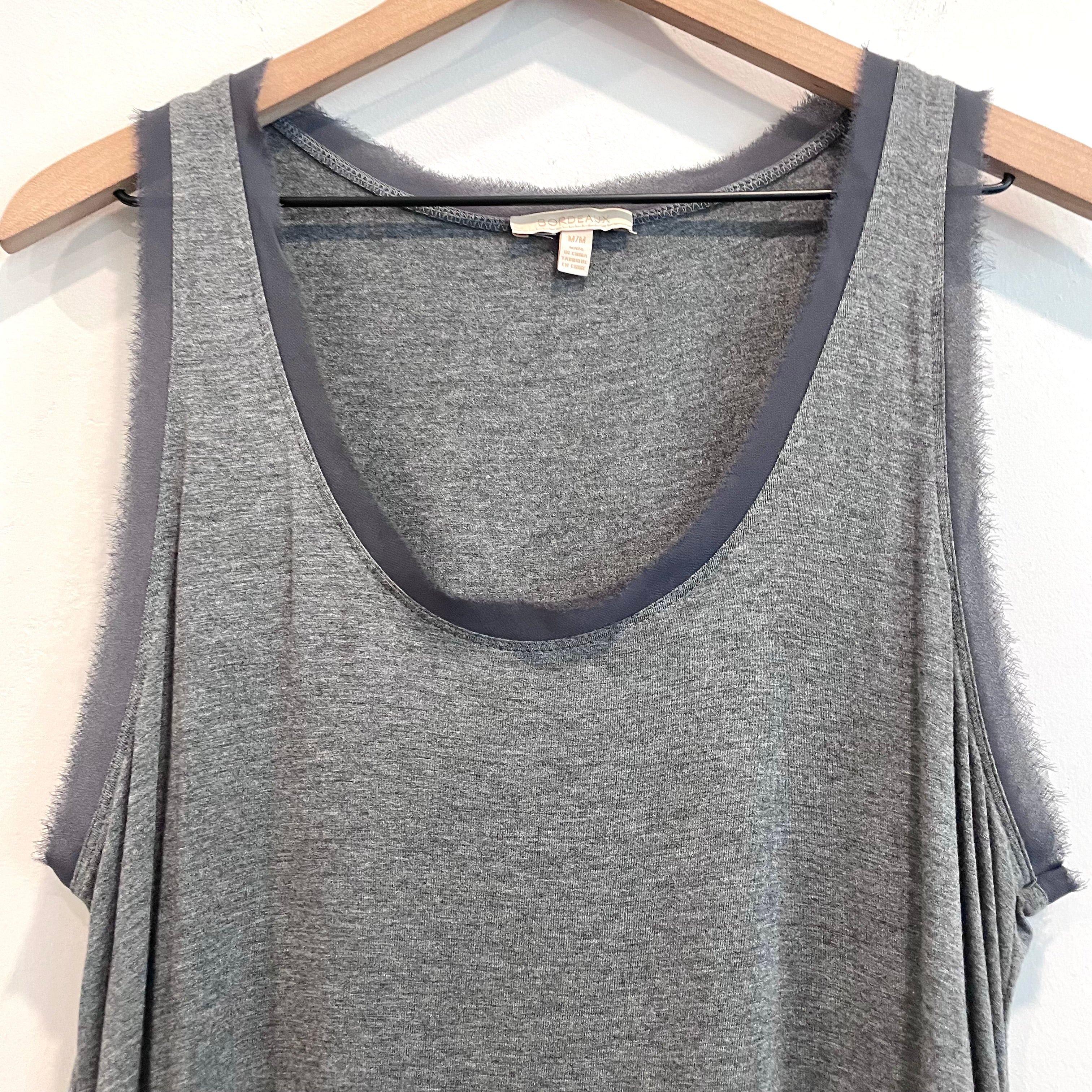 Semi-Sheer Trim Sleeveless Top