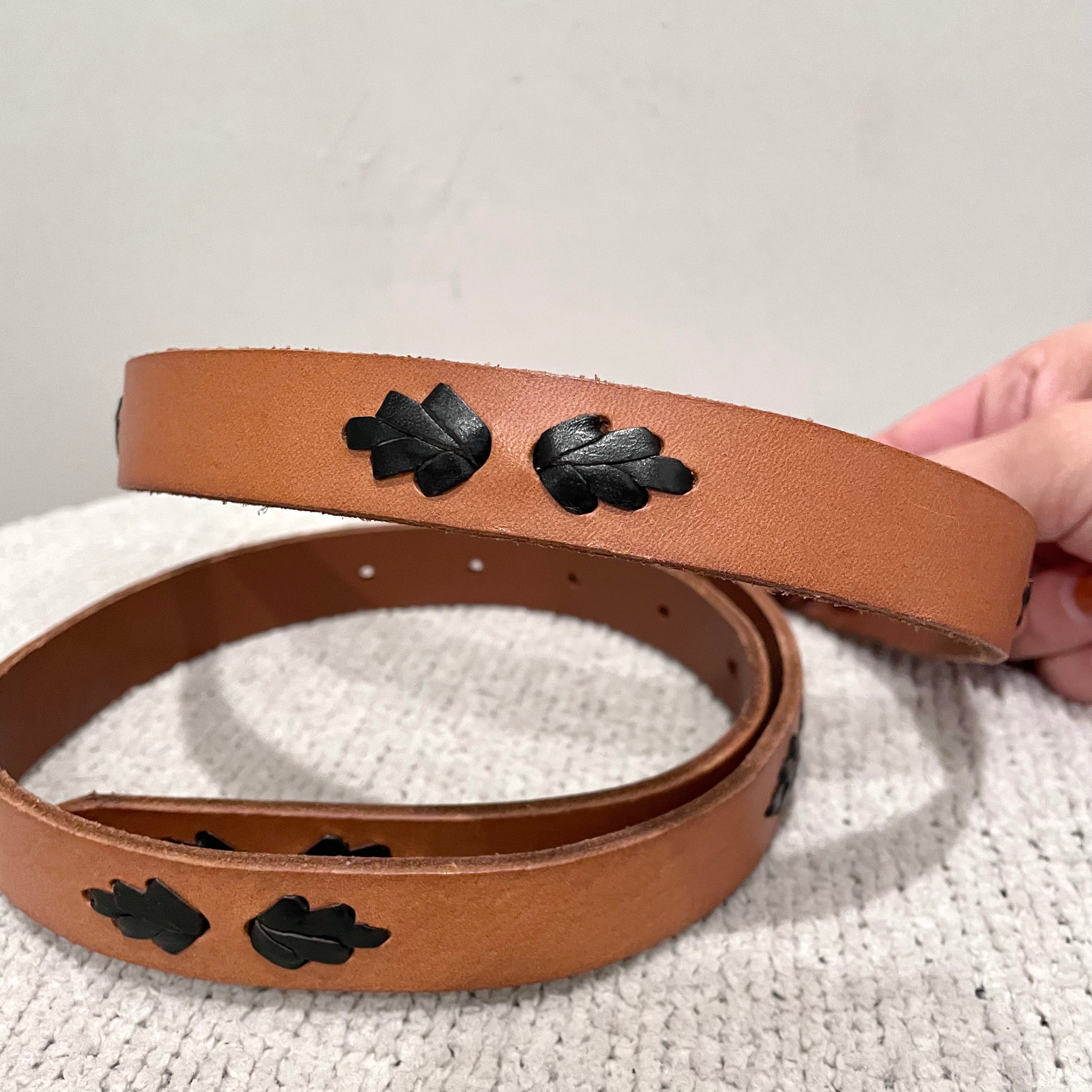 Leaf Leather Belt