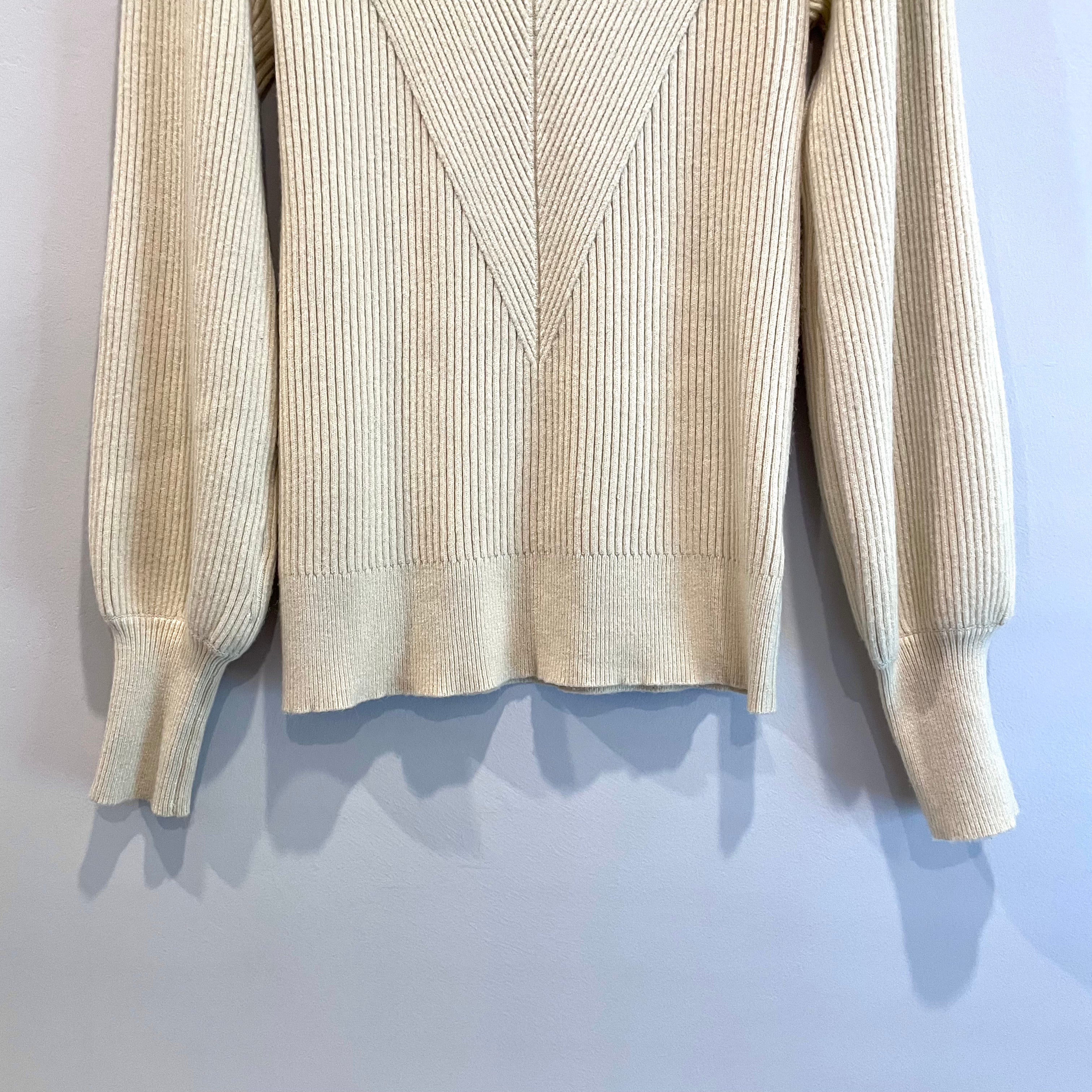 Ribbed Balloon Sleeve Sweater