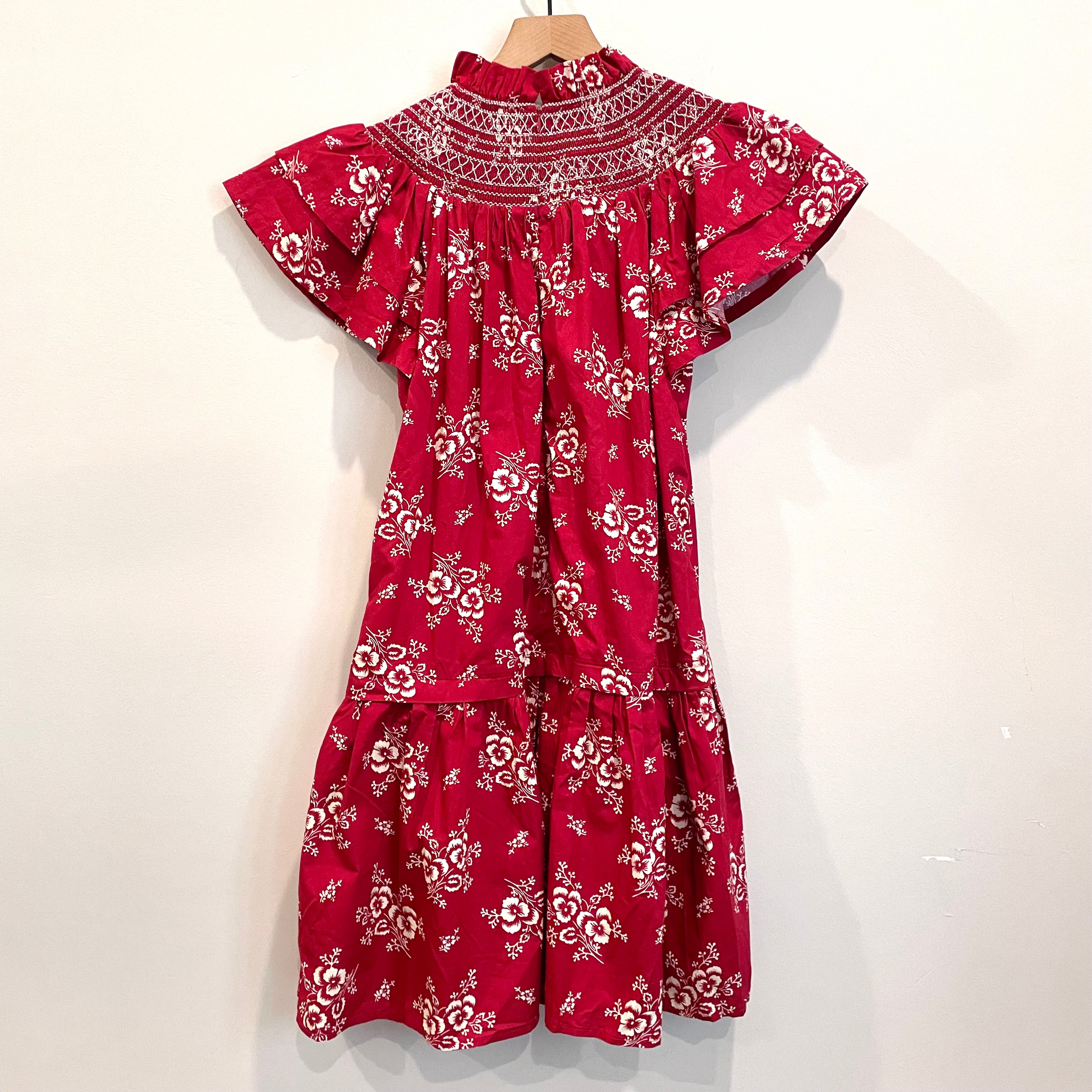 Floral Smocked Ruffle Sleeve Dress