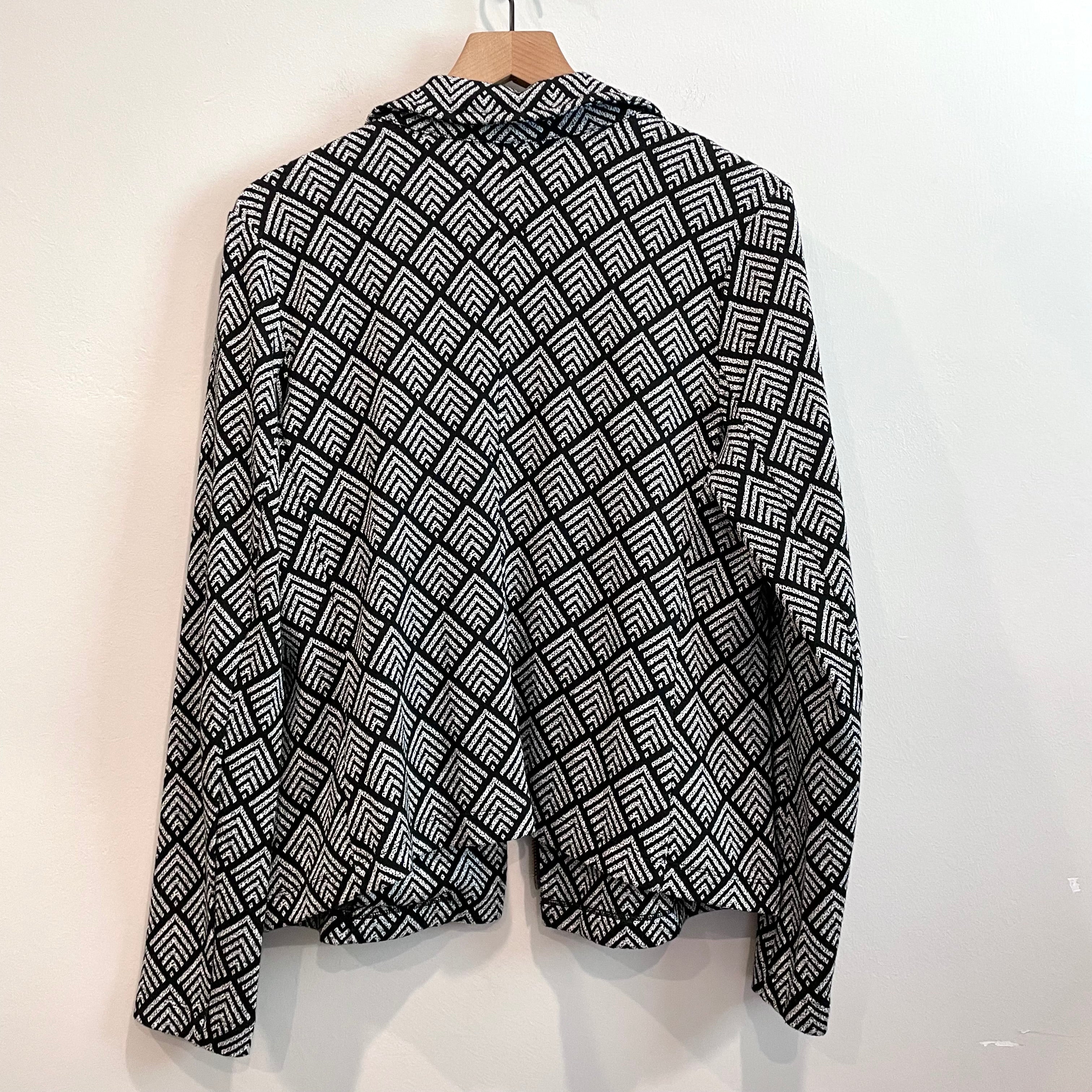 Geometric Moto Blazer Jacket