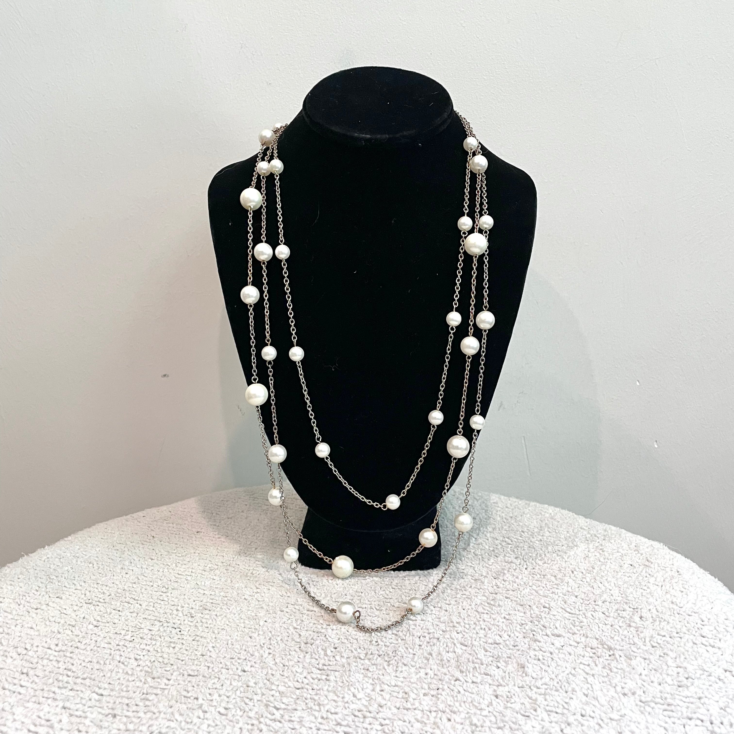 Pearl Trim Layered Necklace