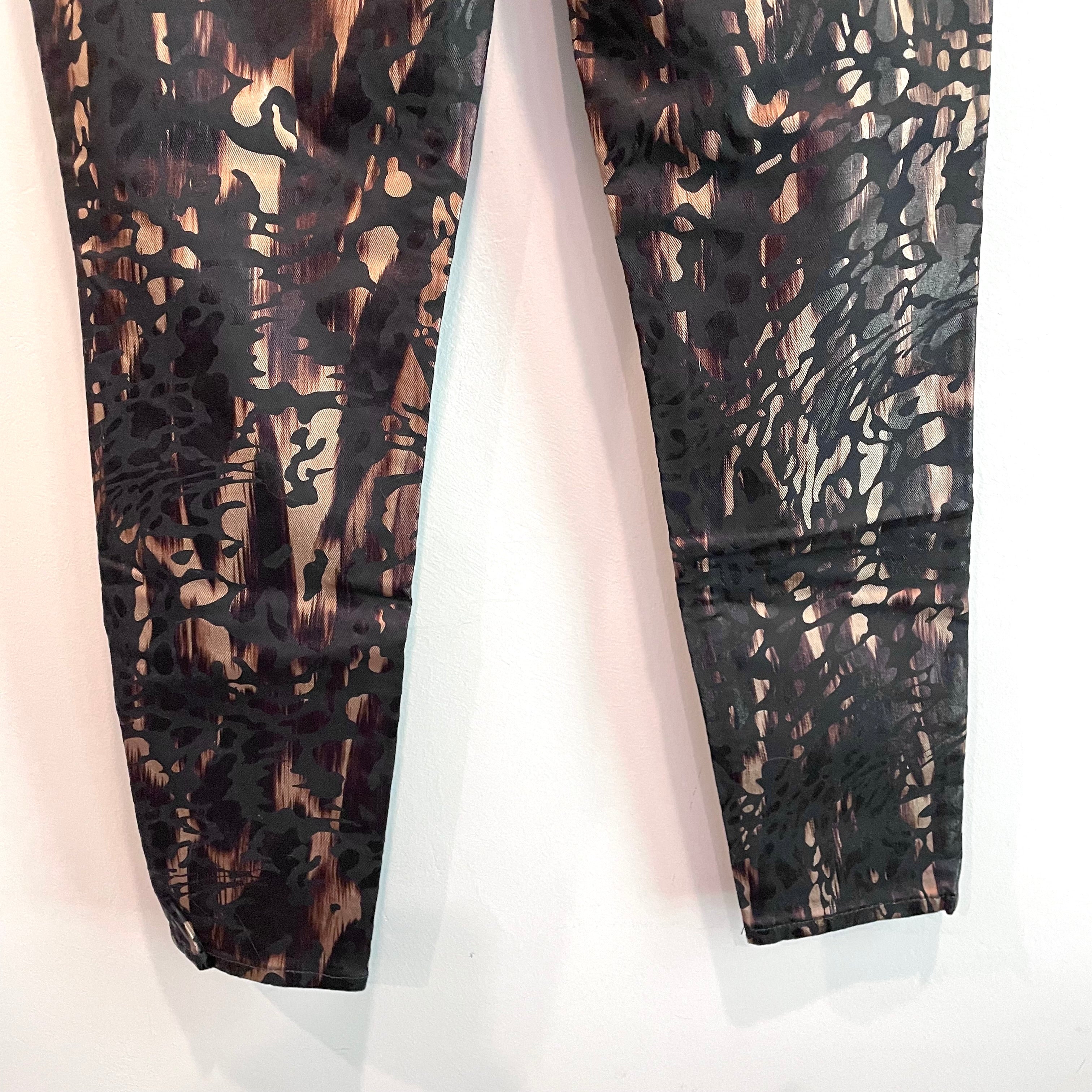 Metallic Foil Skinny Jeans