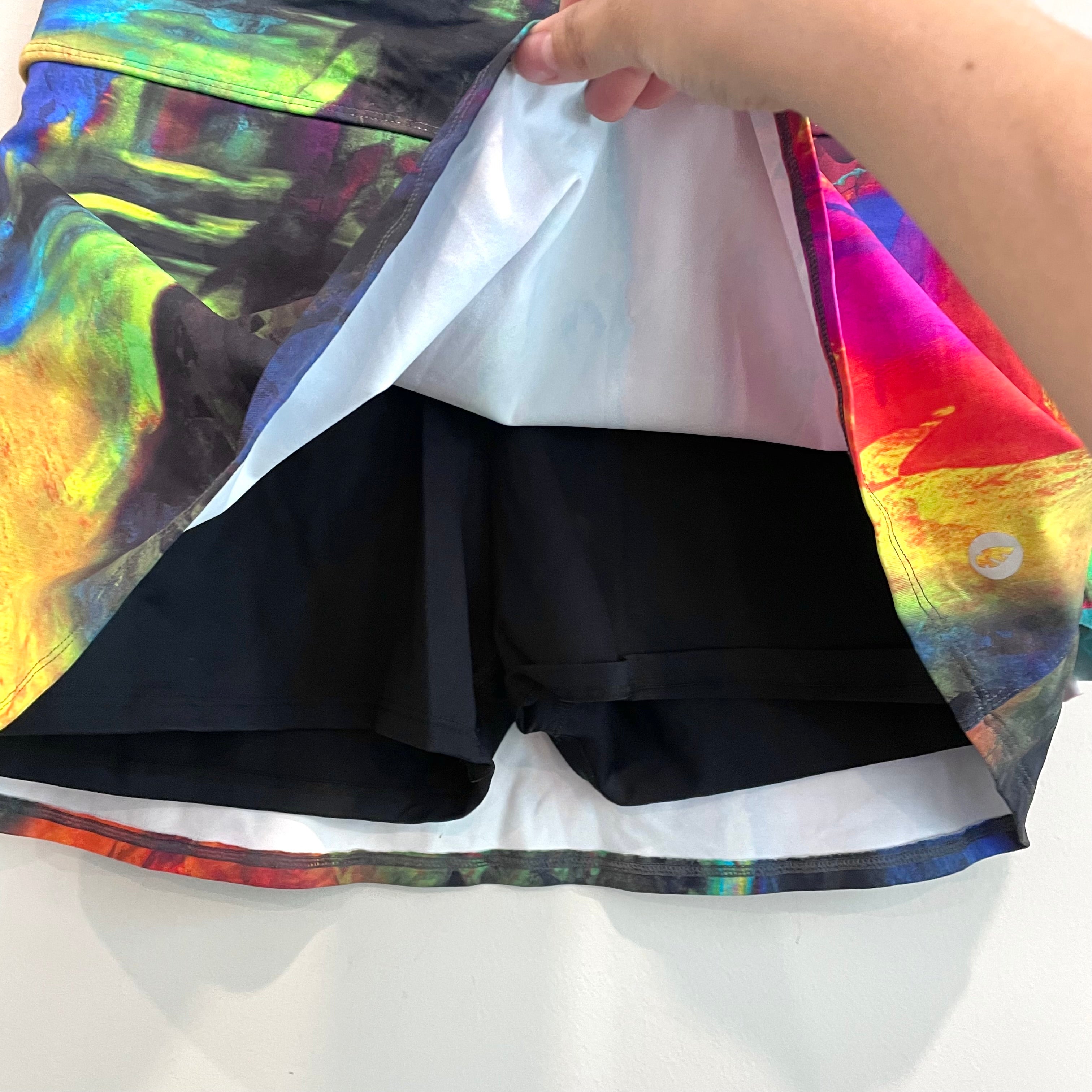 Tie Dye Ruffle Back Tennis Skort