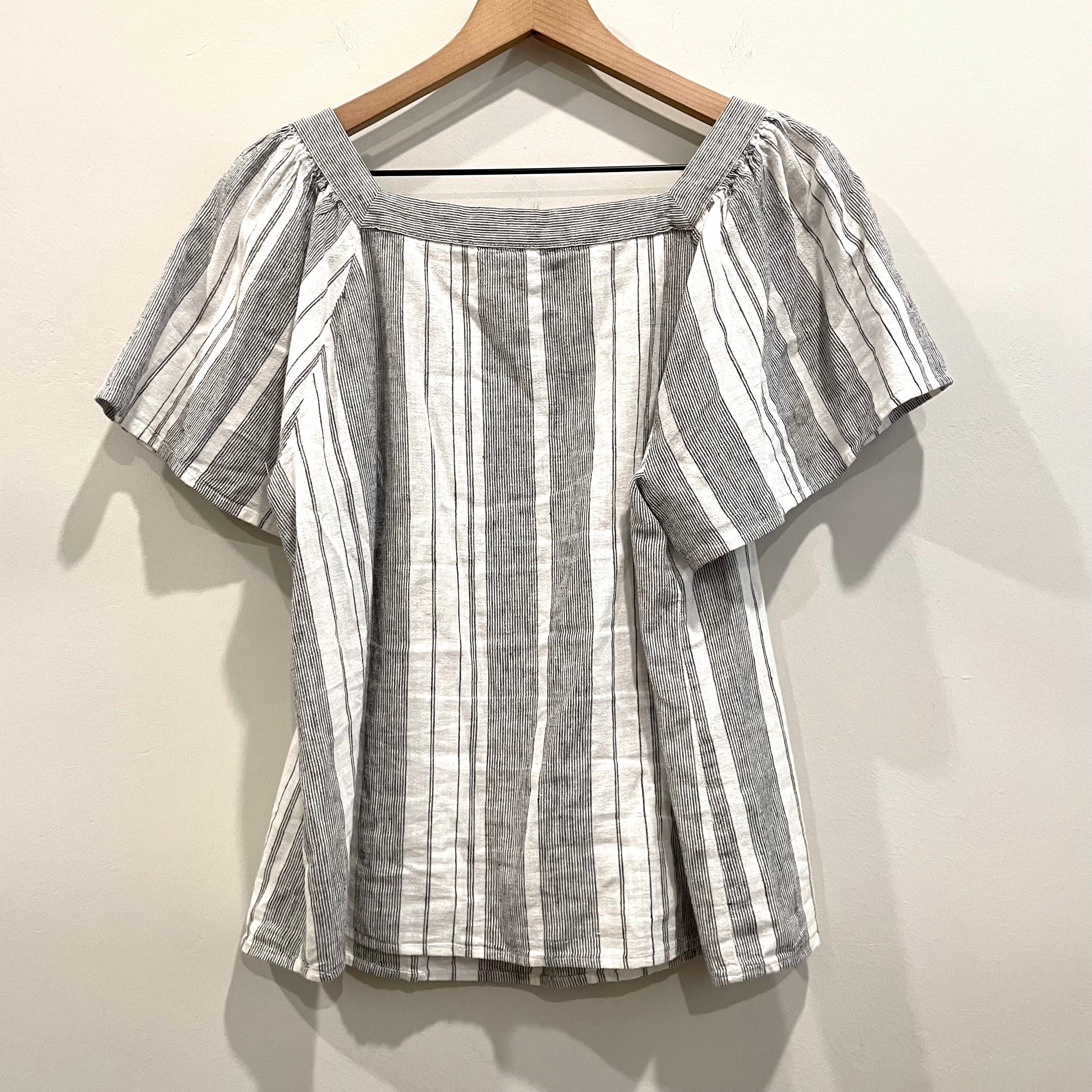 Striped Linen Blend Top