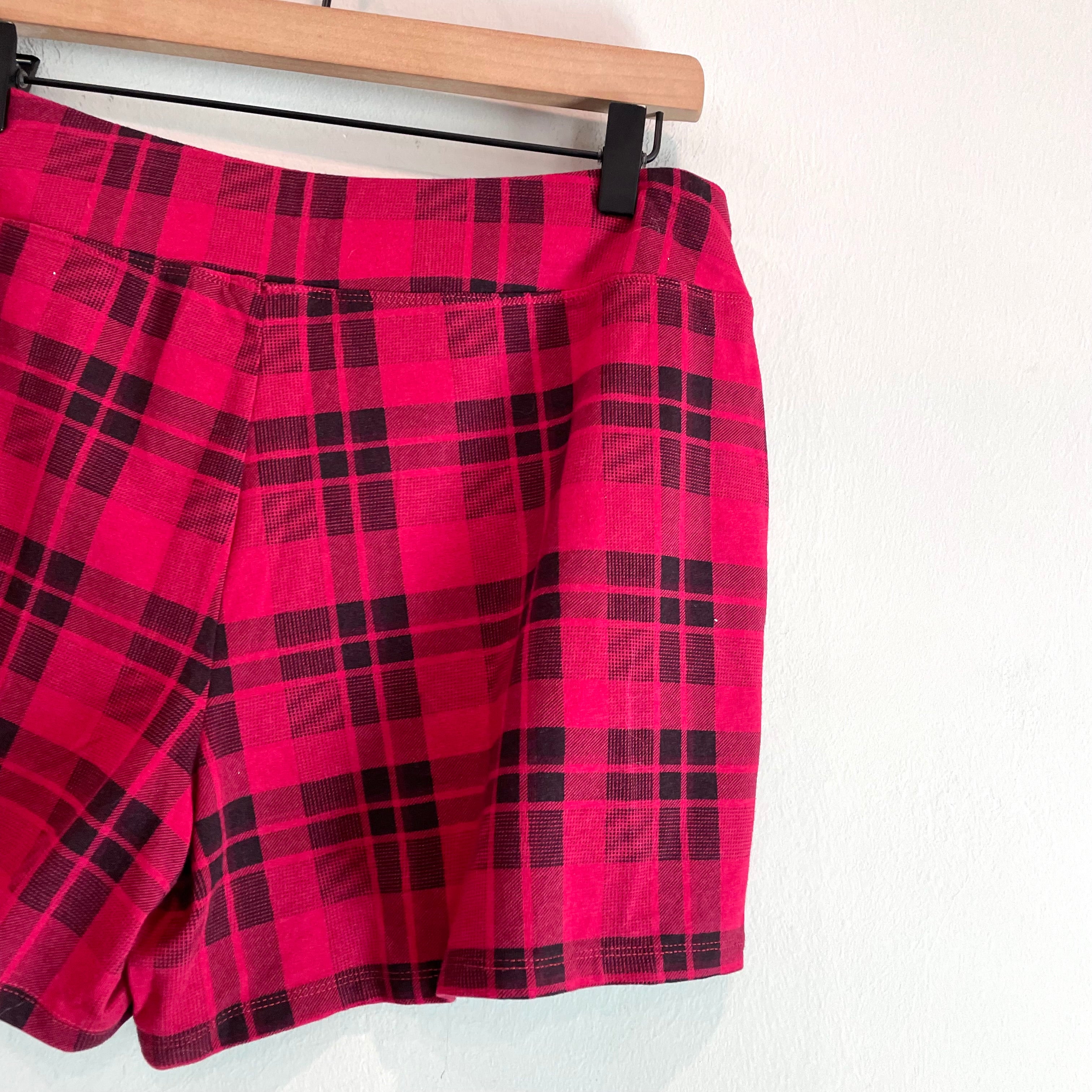 Plaid Ribbon Drawstring Pajama Shorts