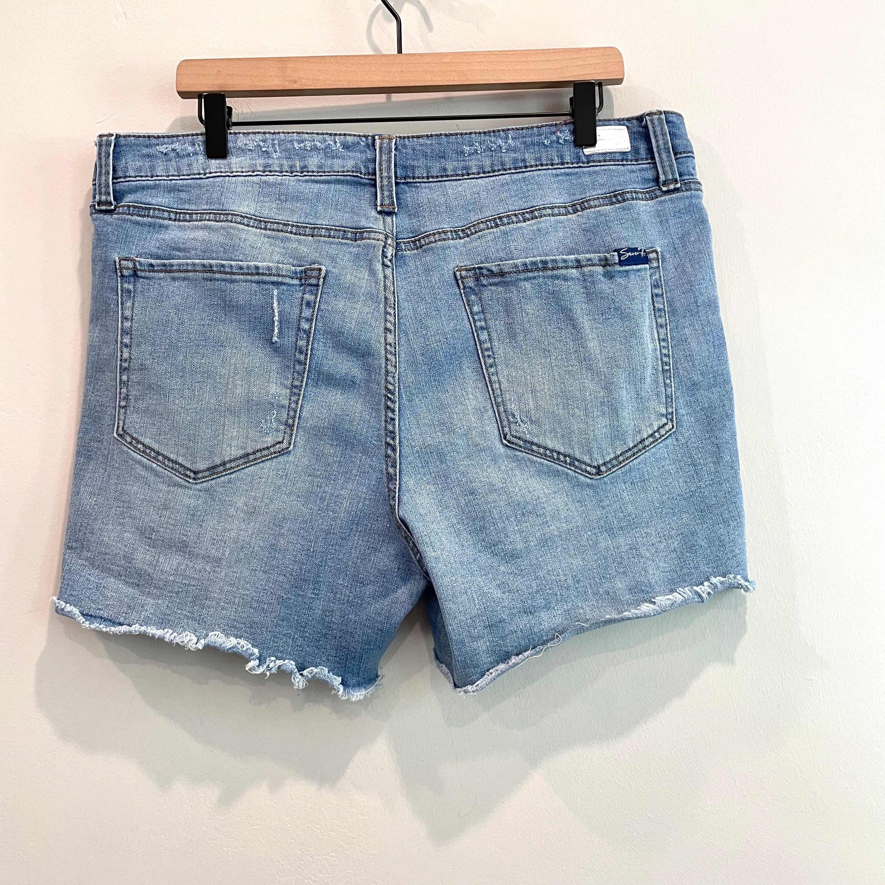 Lightly Distressed Cut Off Jean Shorts