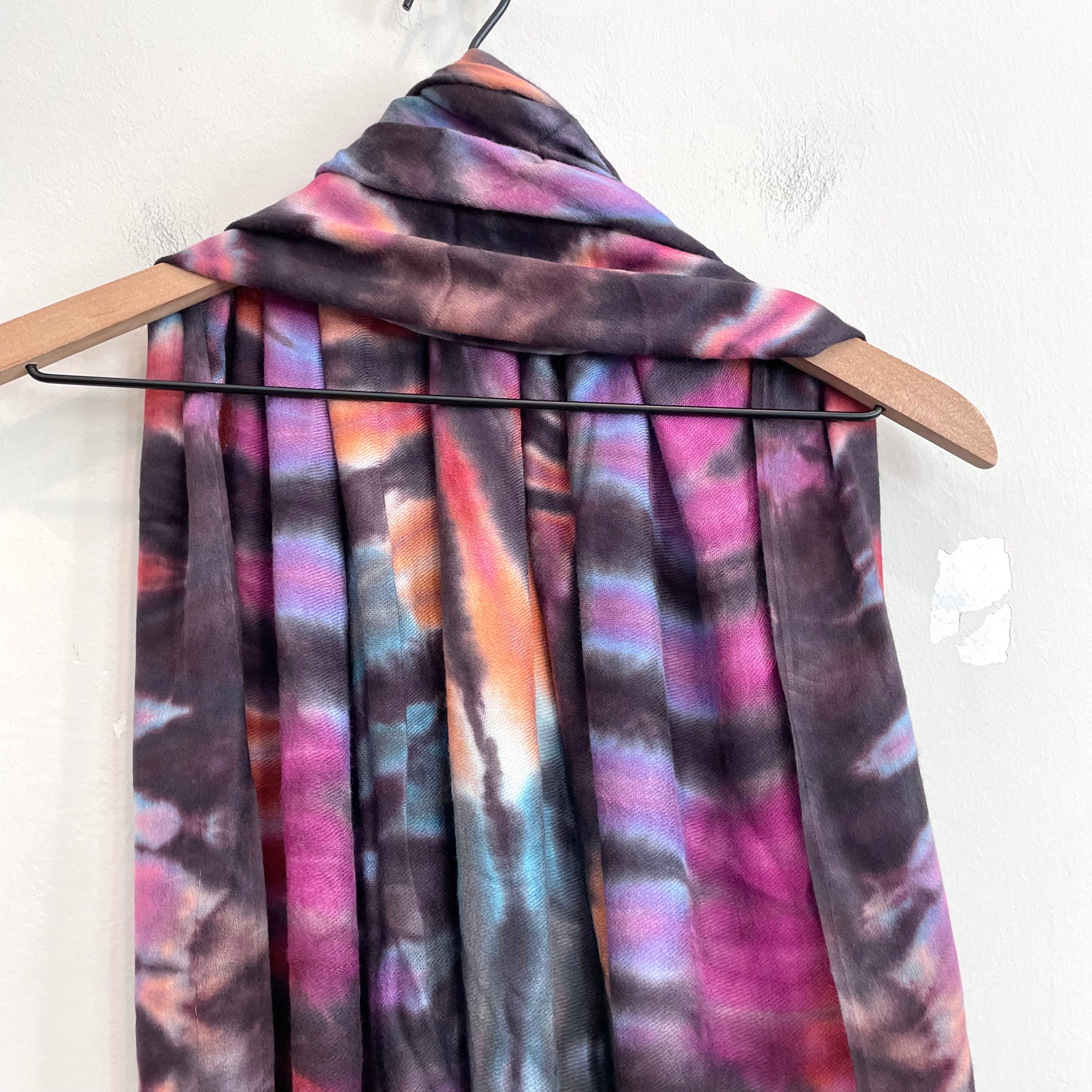 Tie Dye Fringe Hem Scarf