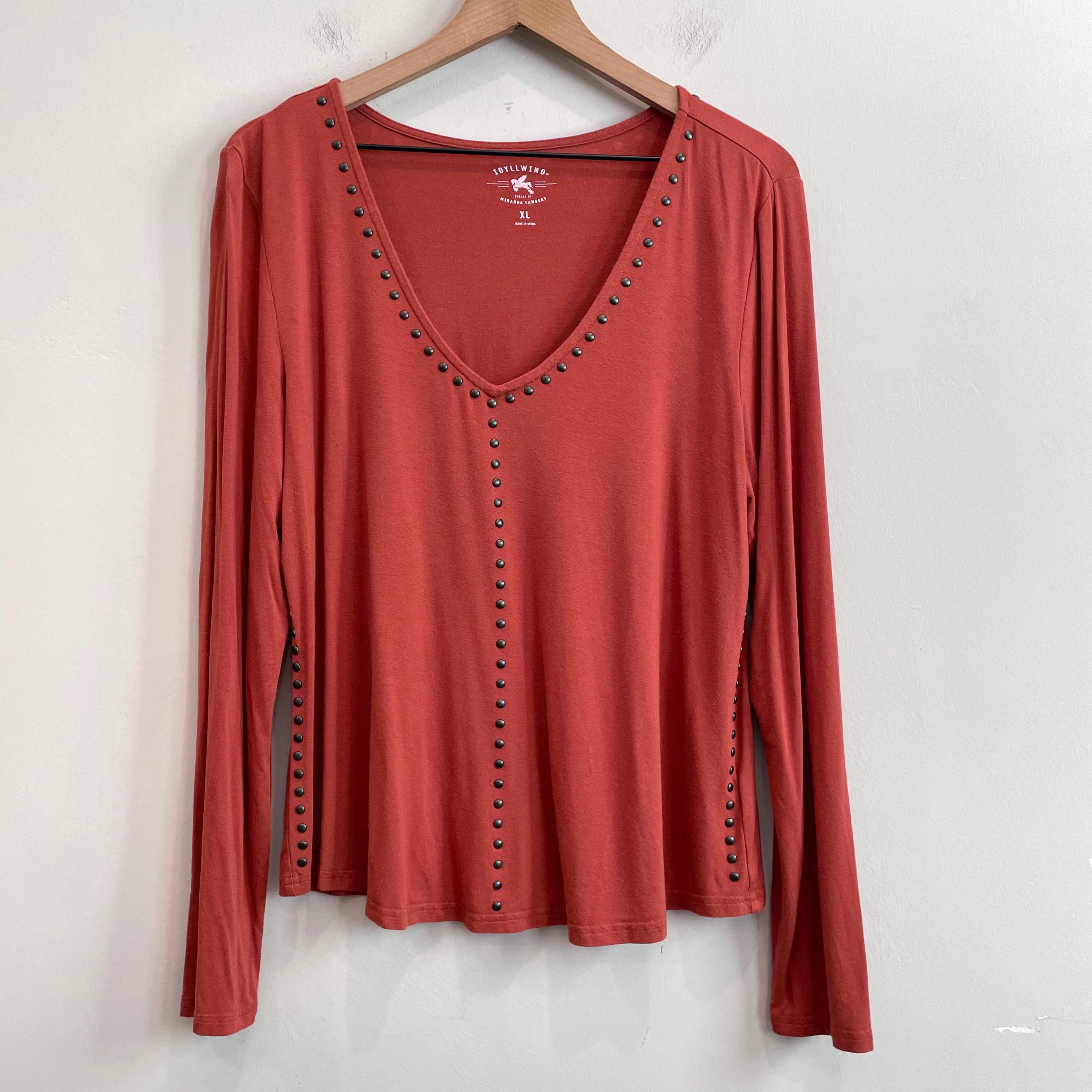 Studded Long Sleeve Top