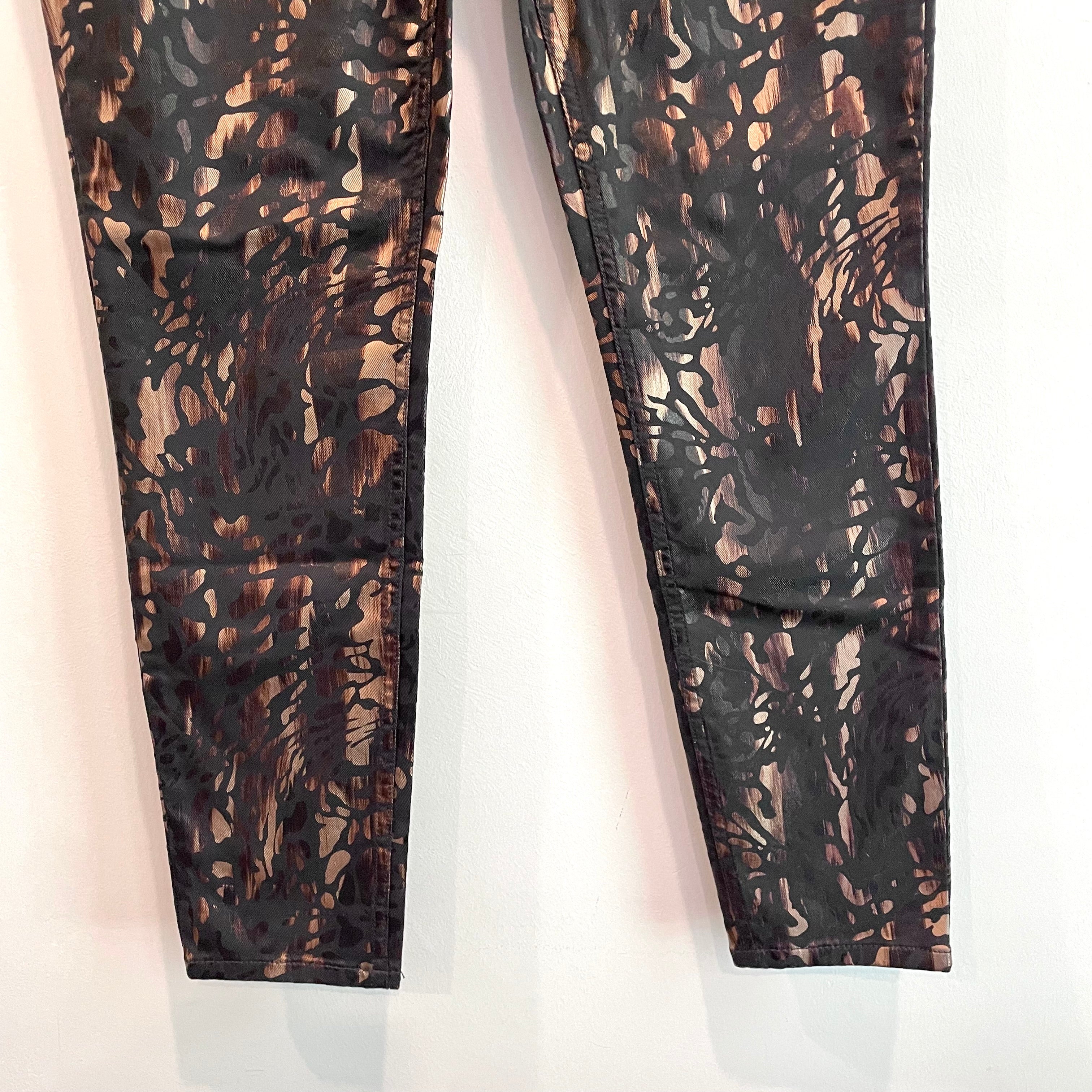 Metallic Foil Skinny Jeans