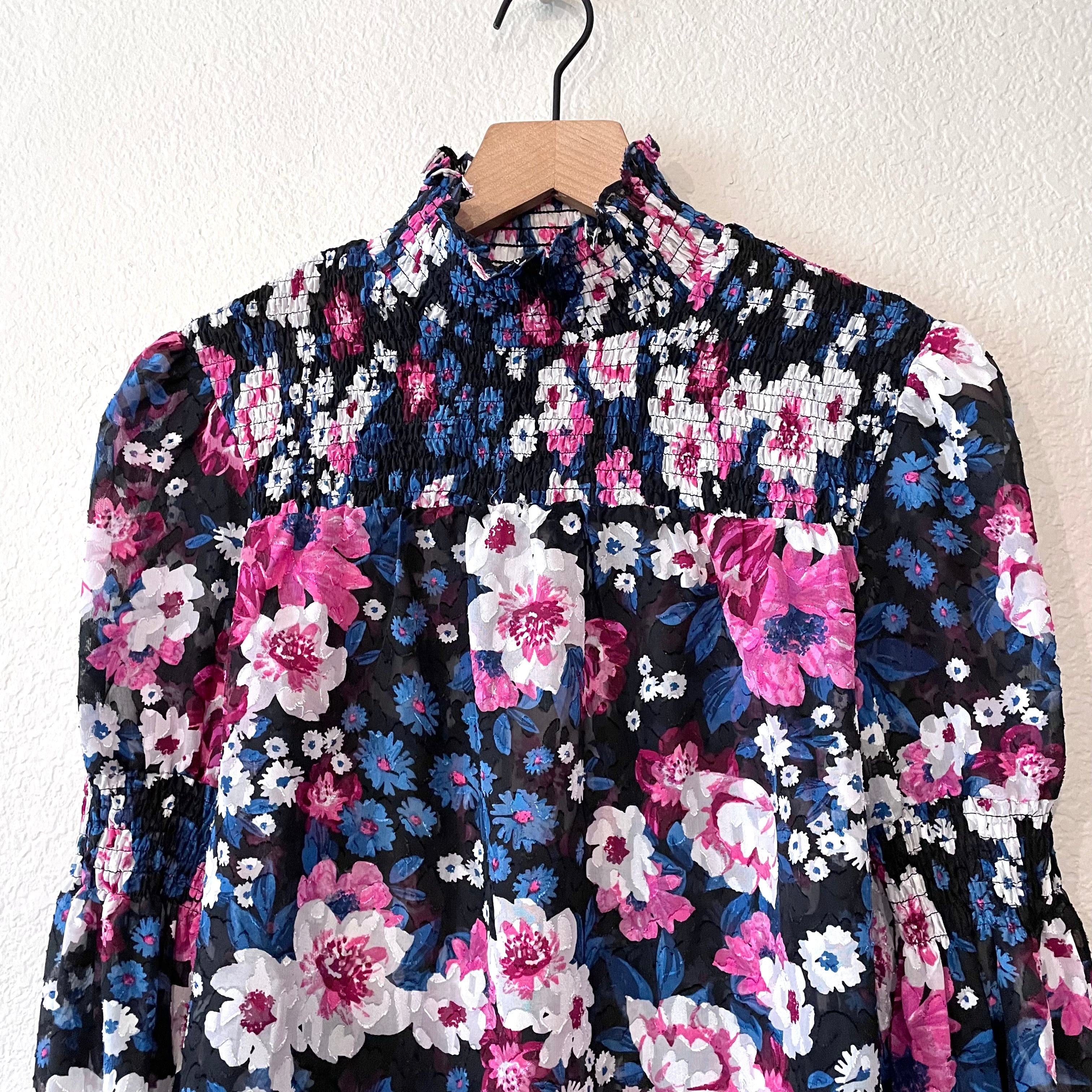 Floral Mock Neck Blouse