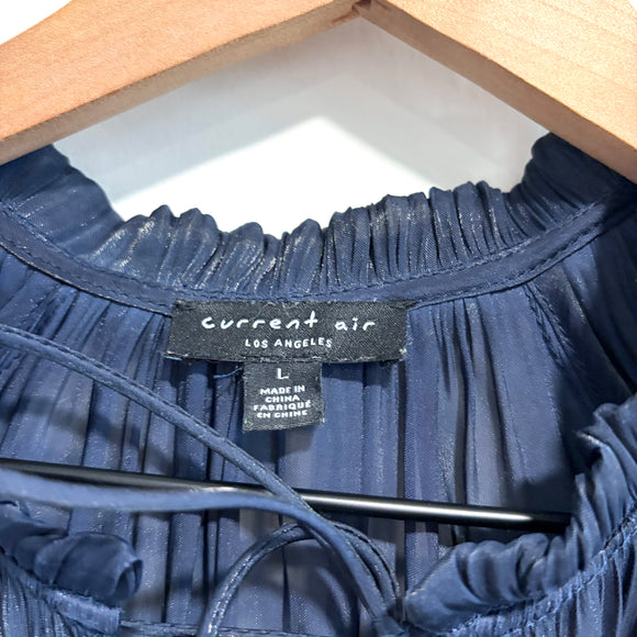 Pleated V-Neck Dress