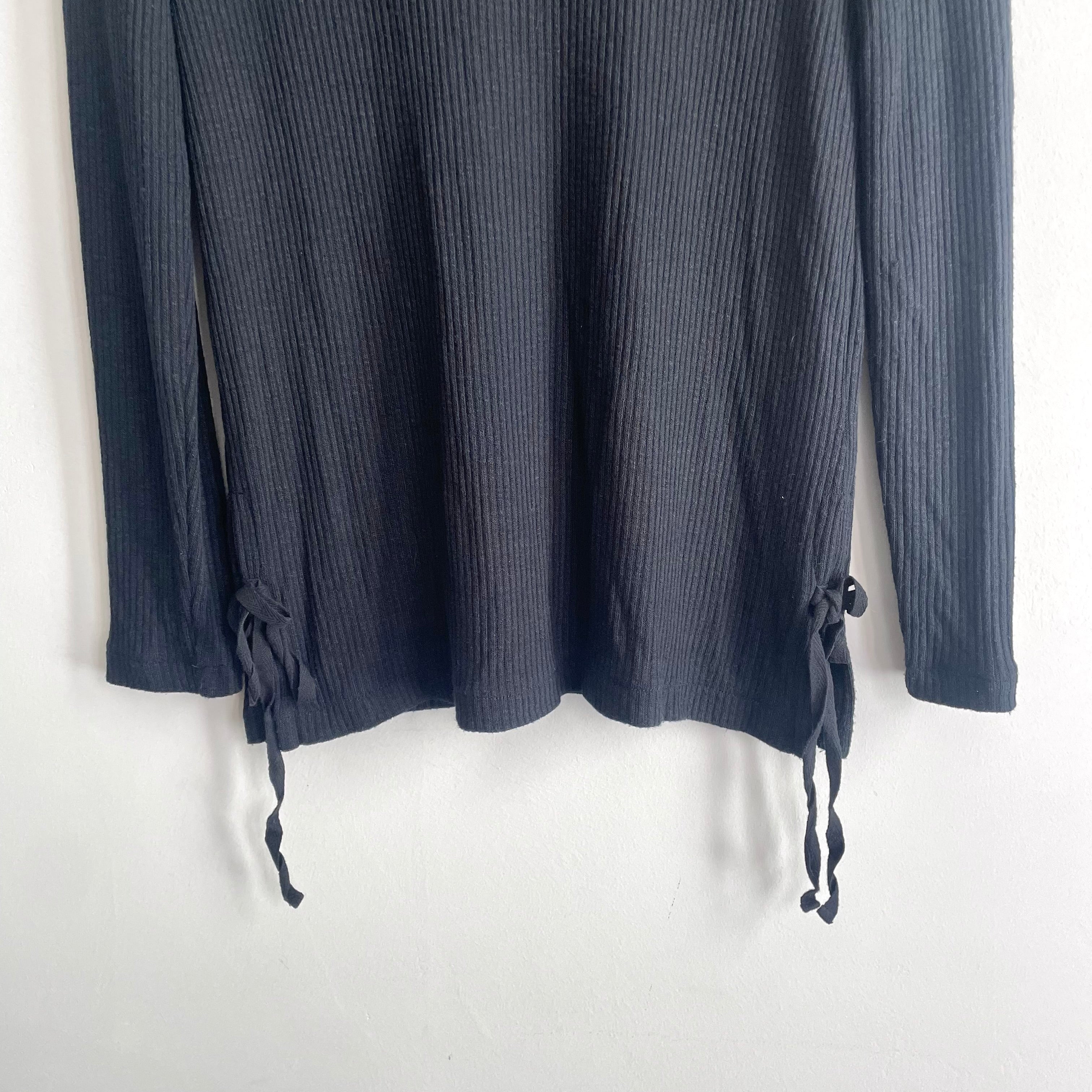 Ribbed Side Tie Sweater