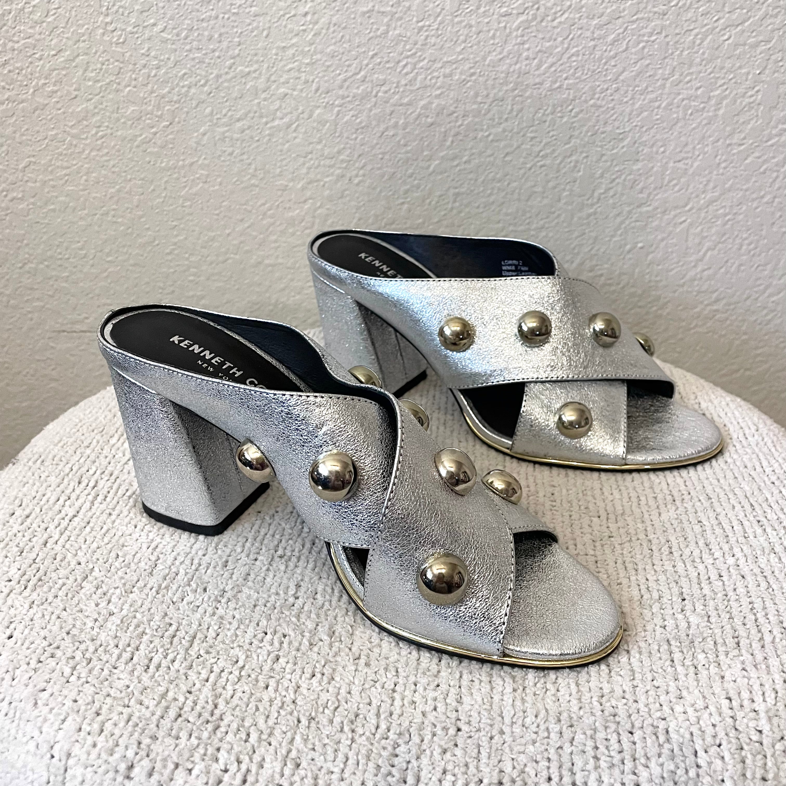 Silver Studded Mules