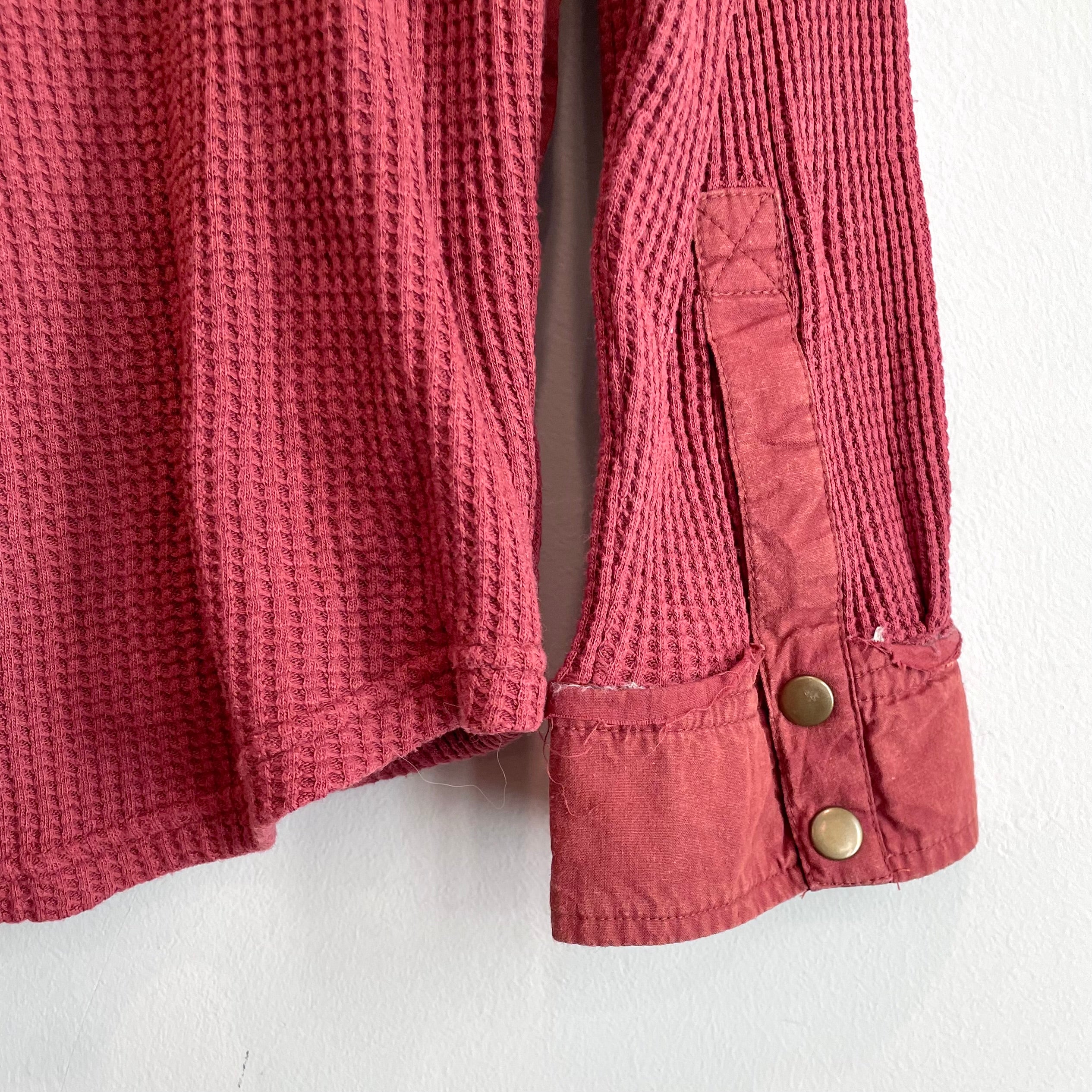 Waffle Knit Button Down Shirt