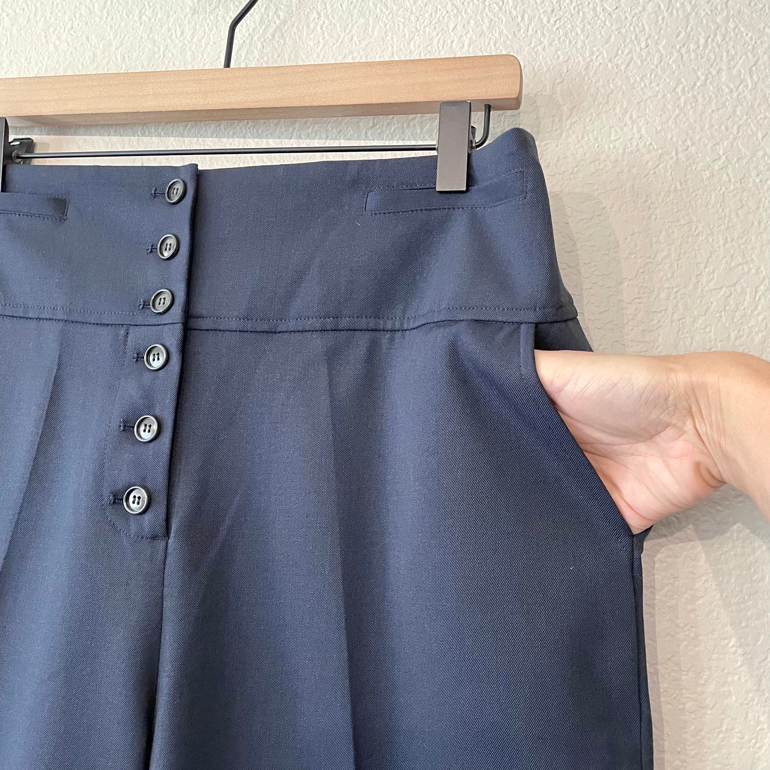 Button Fly Crop Dress Pants