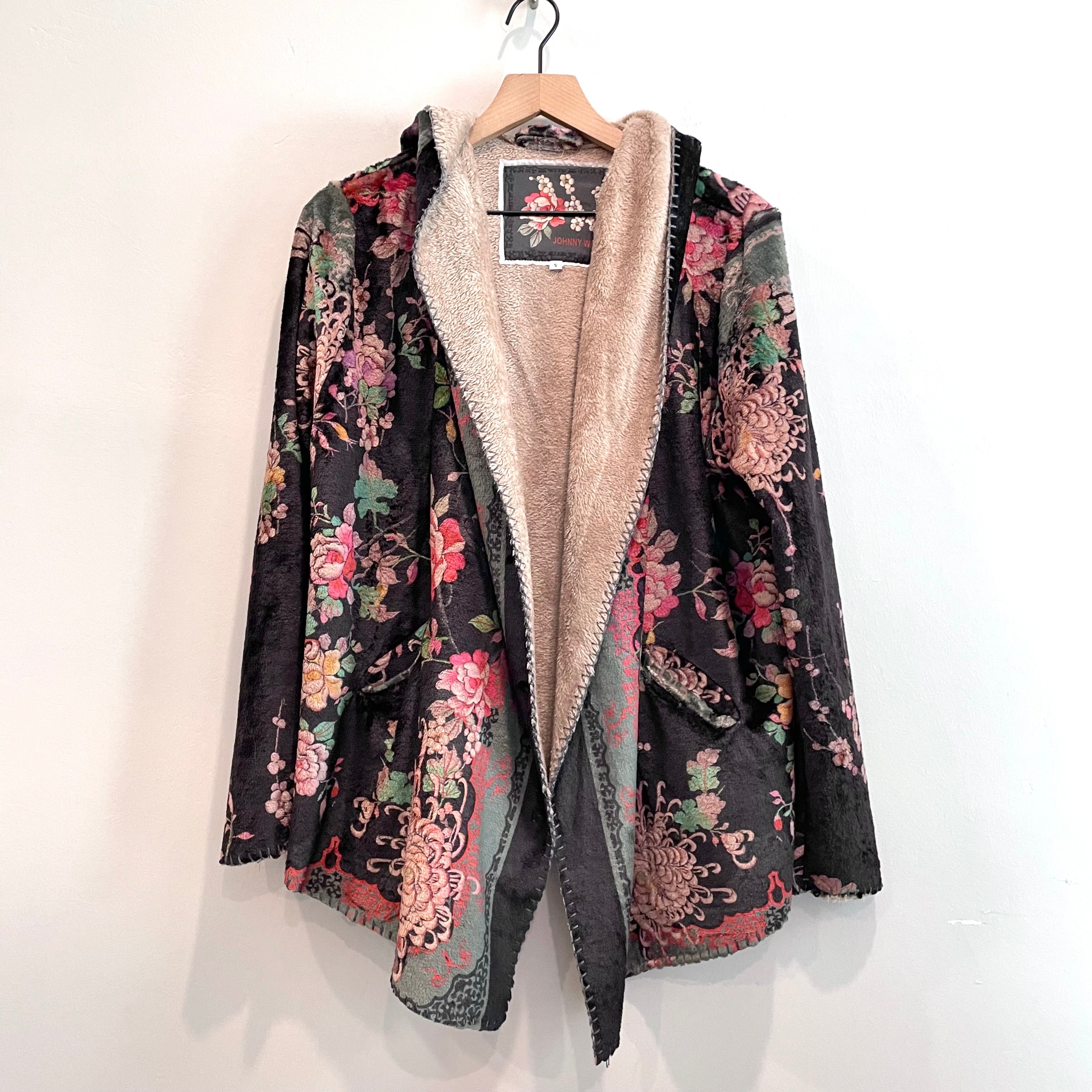 Floral Sherpa Sweater Jacket