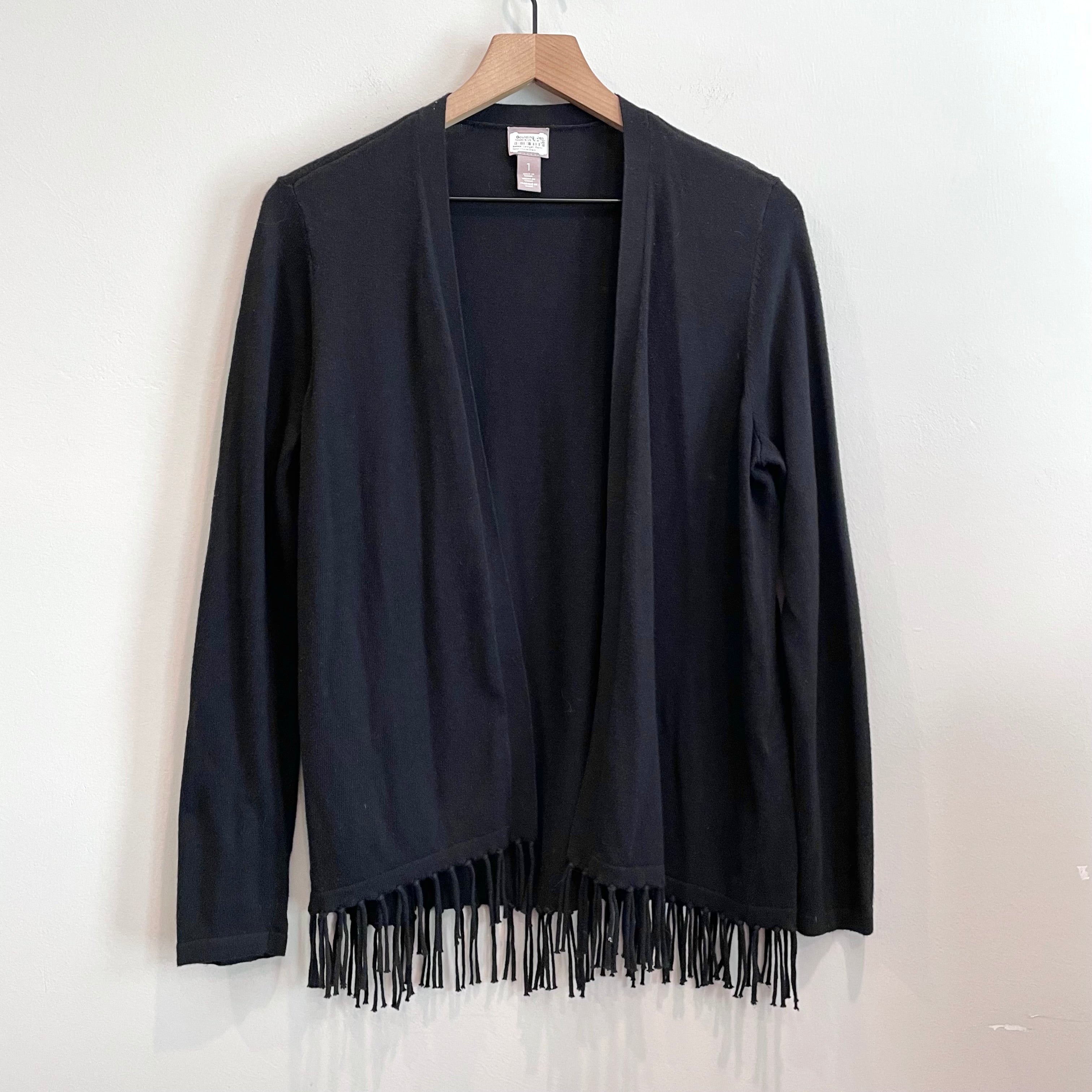 Fringe Hem Open Front Cardigan