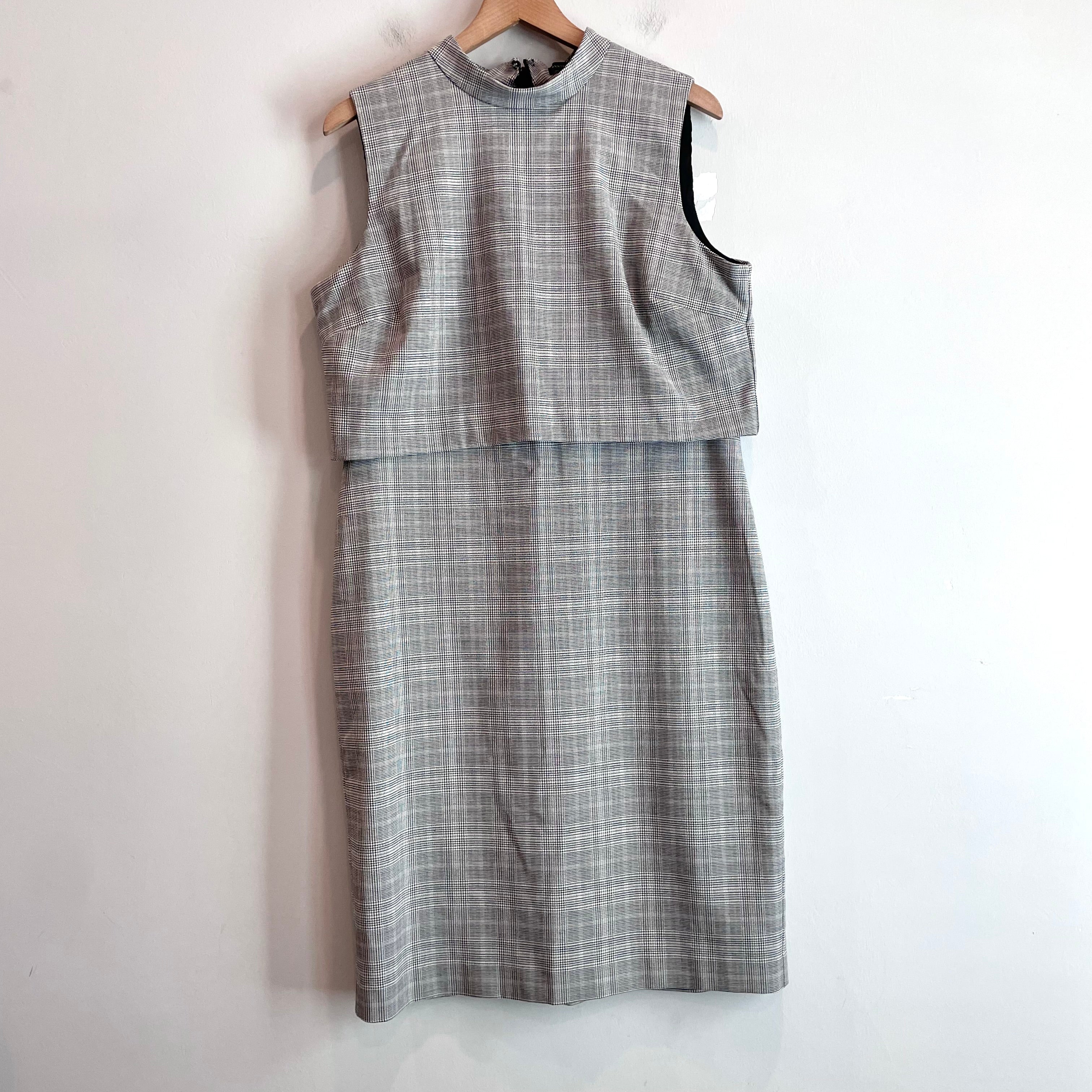 Plaid Overlay Sheath Dress