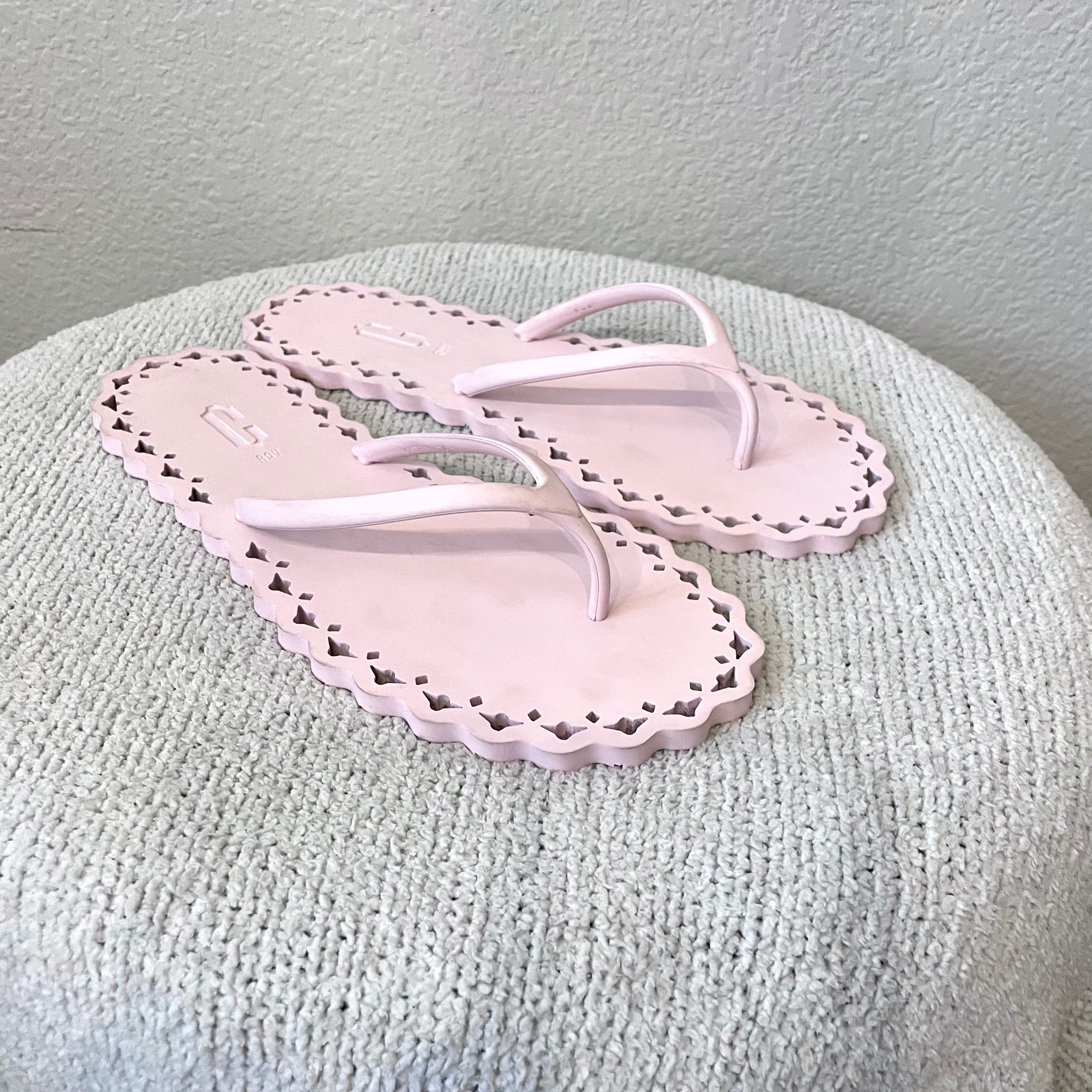 Scalloped Edge Flip Flops