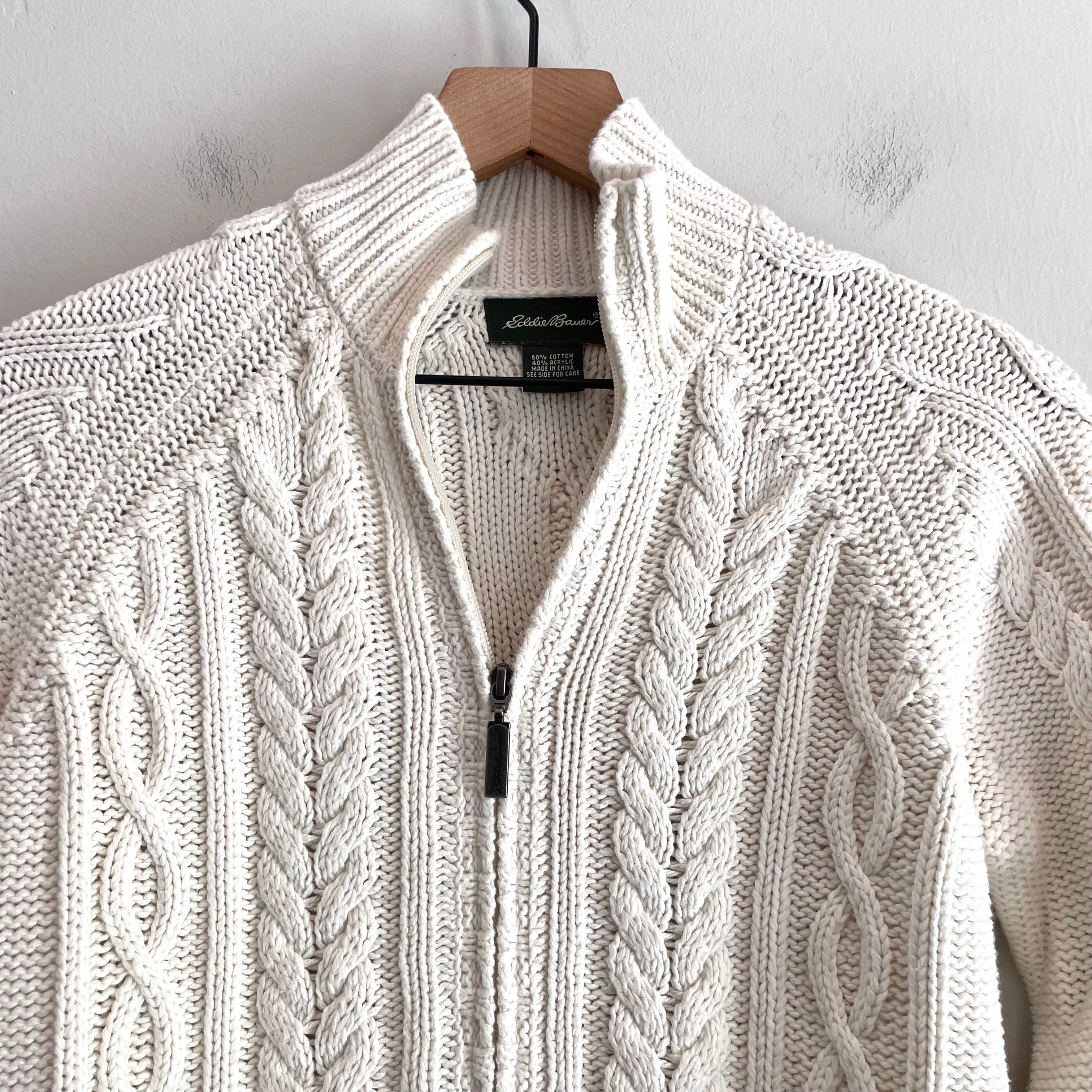 Cable Knit Zip Front Cardigan