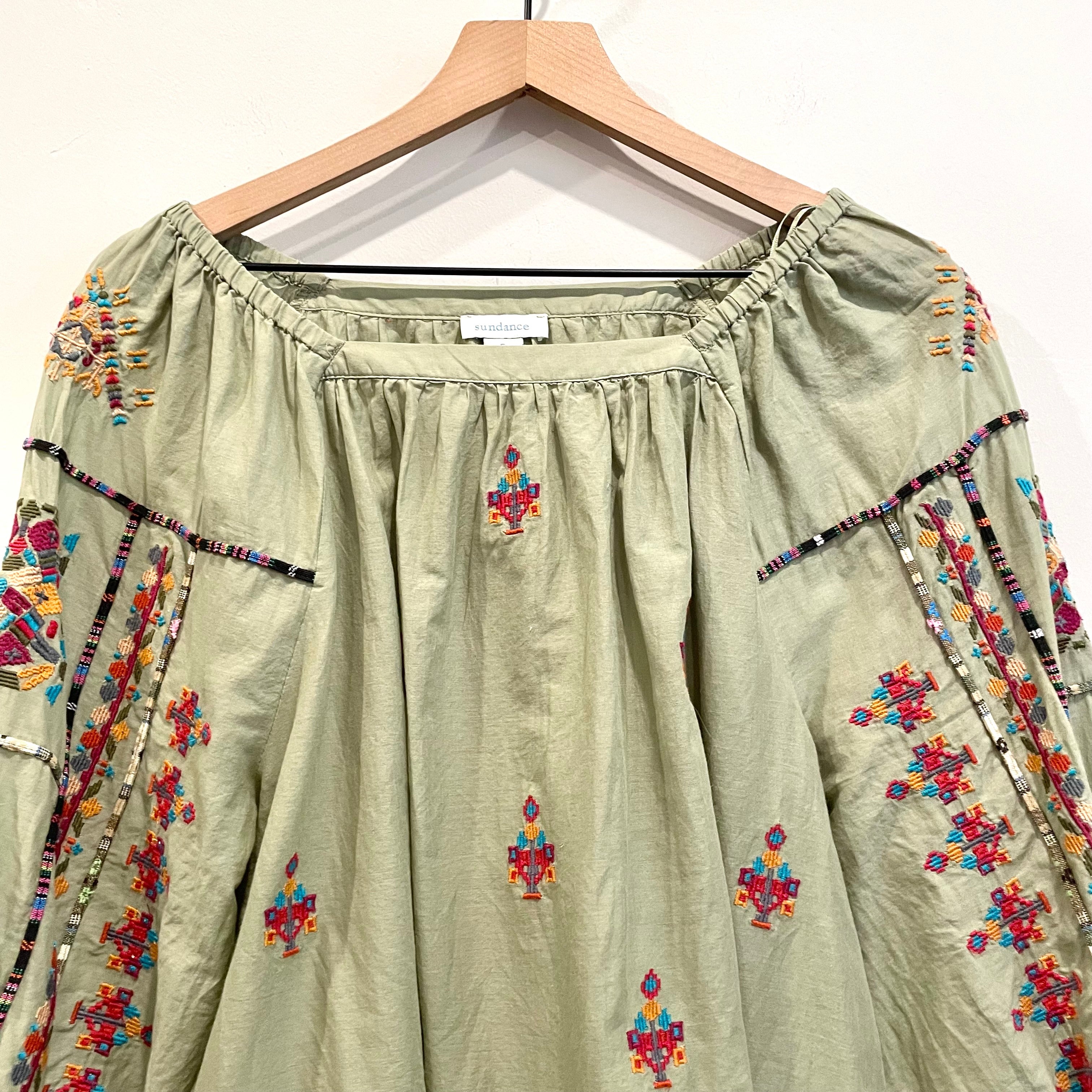 Southwestern Embroidered Tassel Sleeve Top