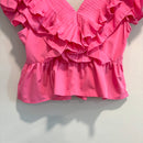 Ruffle Pleated Peplum Top-11