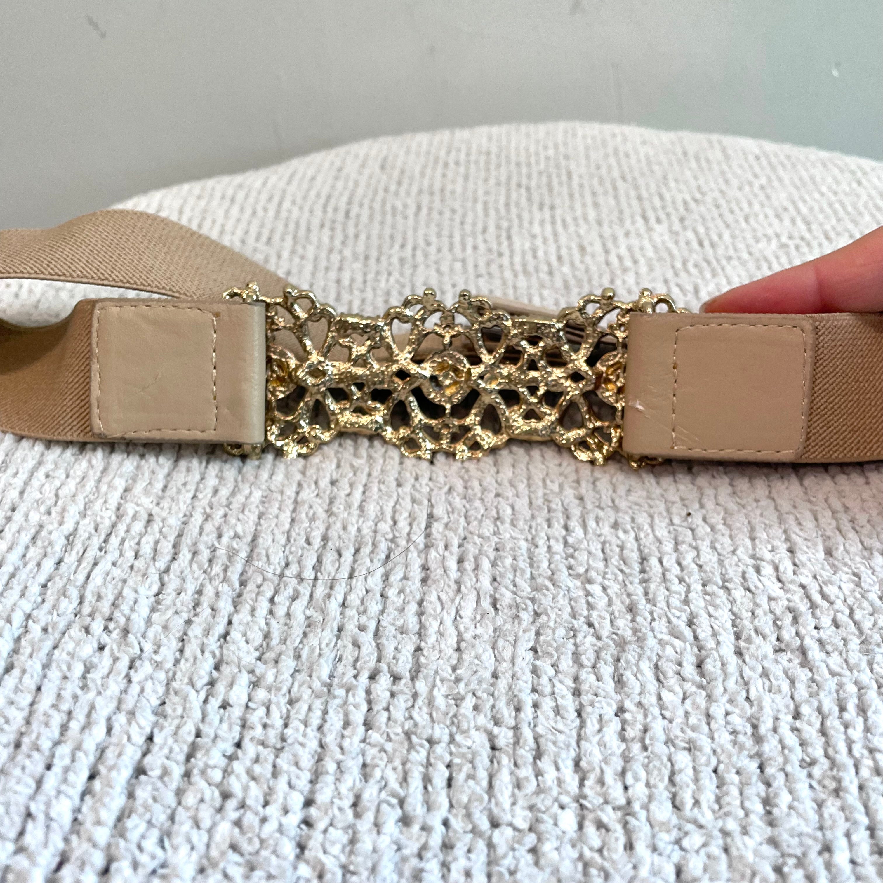 Gold Crystal Elastic Waist Belt