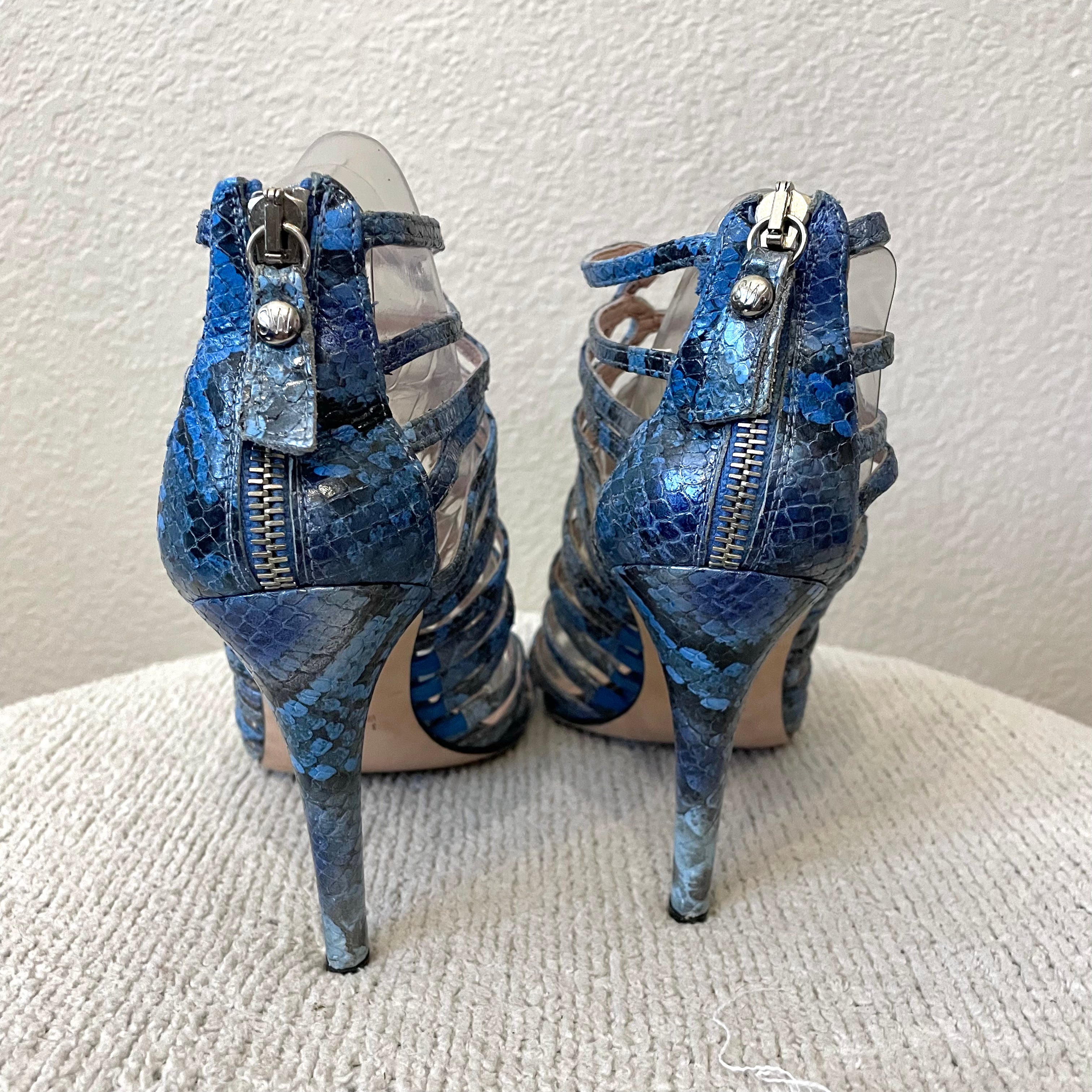 Strappy Snakeskin Heels