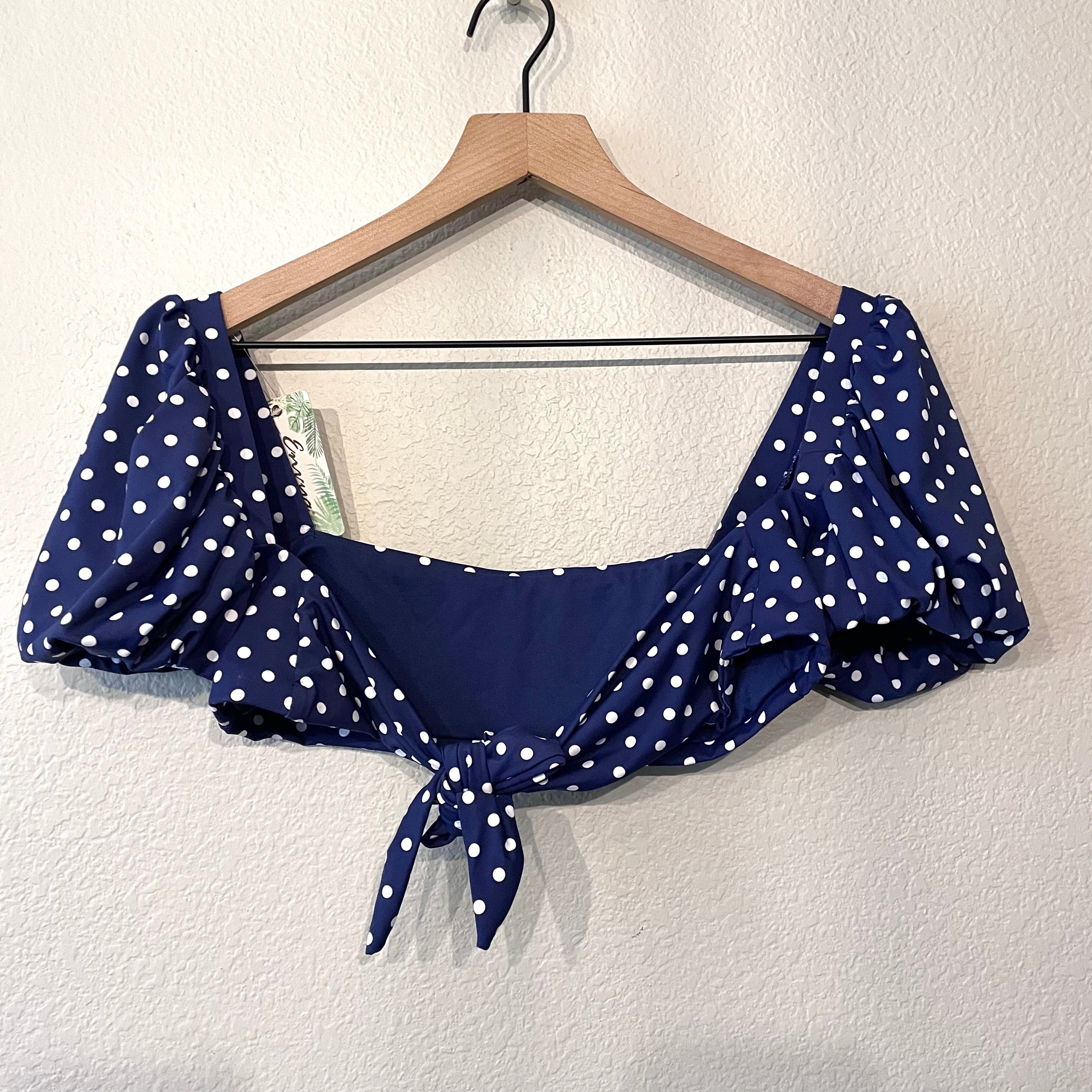 Polka Dot Puff Sleeve Swim Set