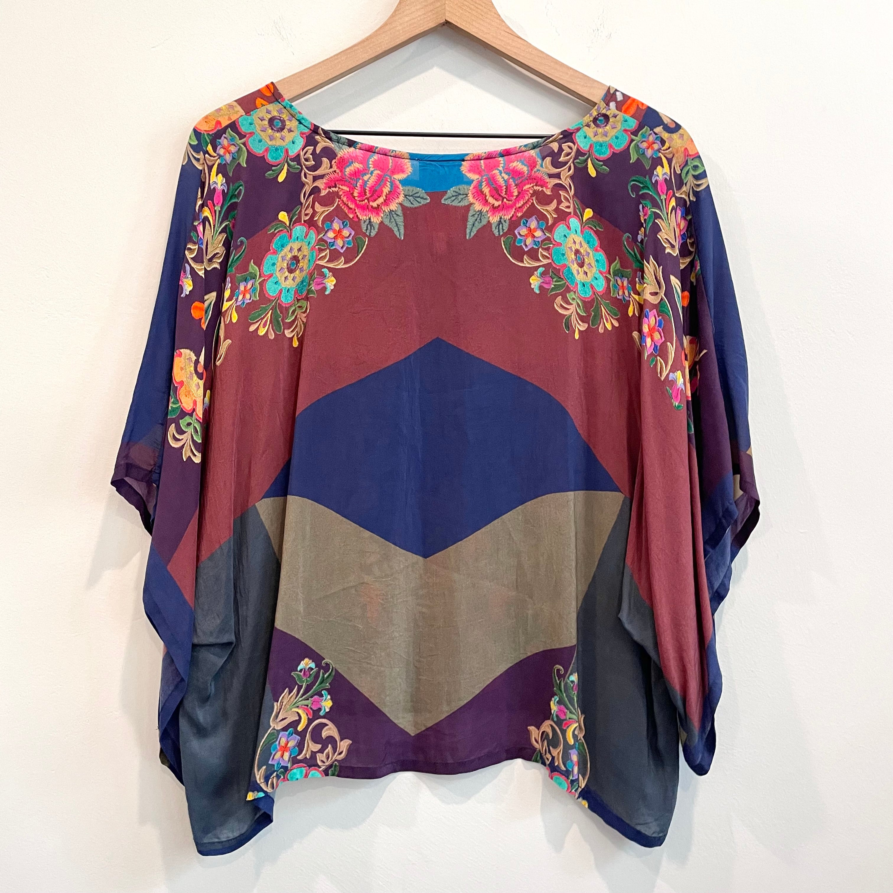 Color Block Floral Top