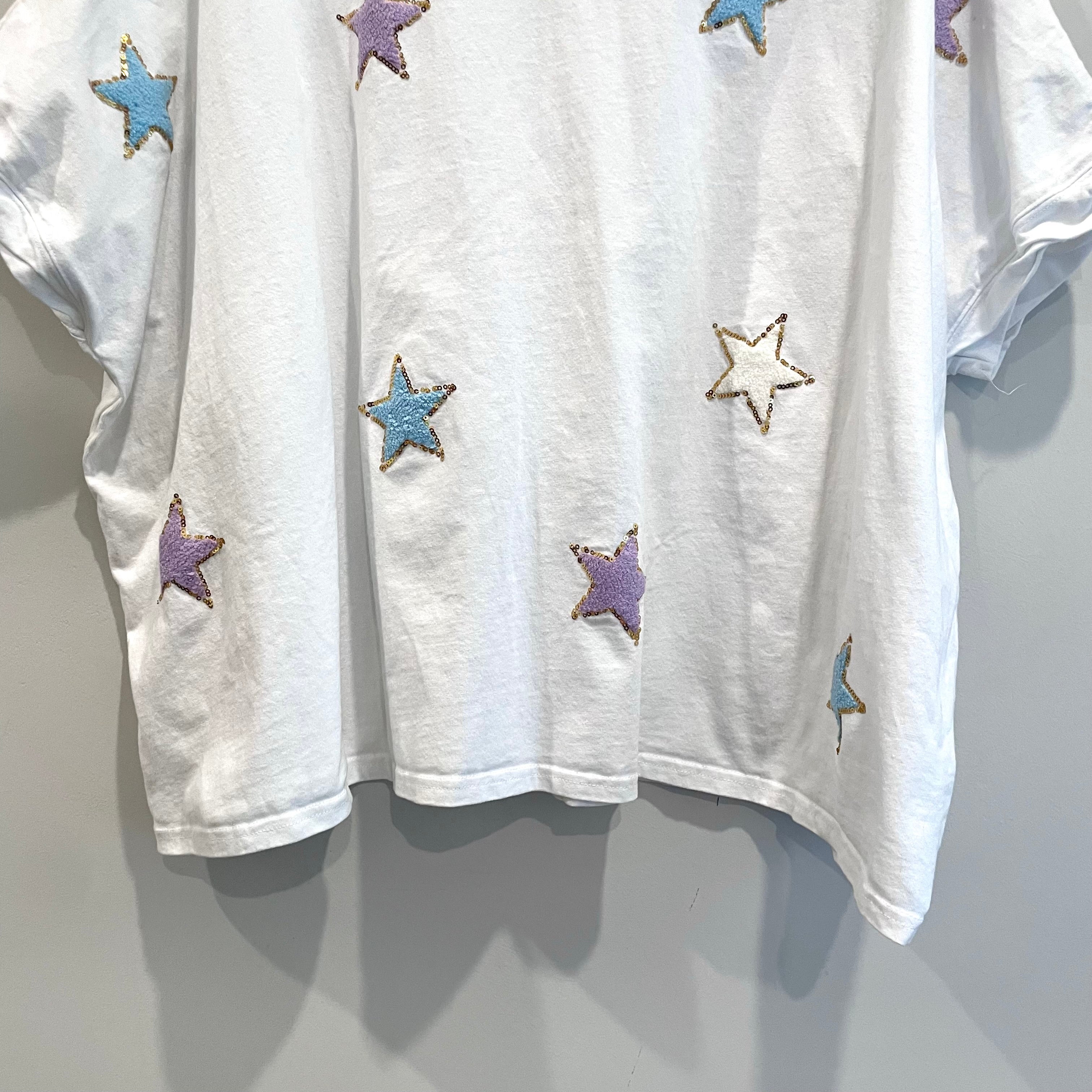 Chenille Star Patch Oversized Tee