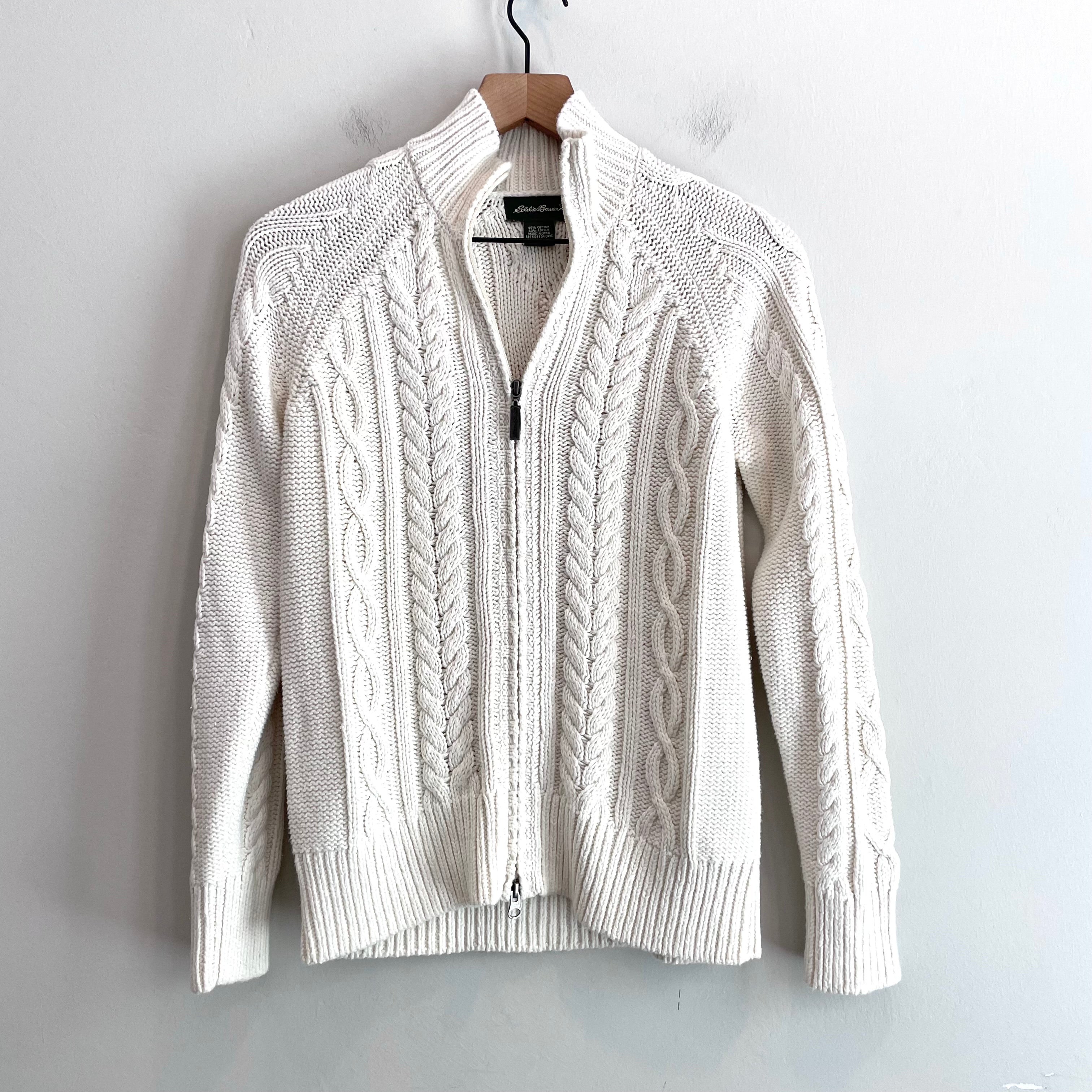 Cable Knit Zip Front Cardigan