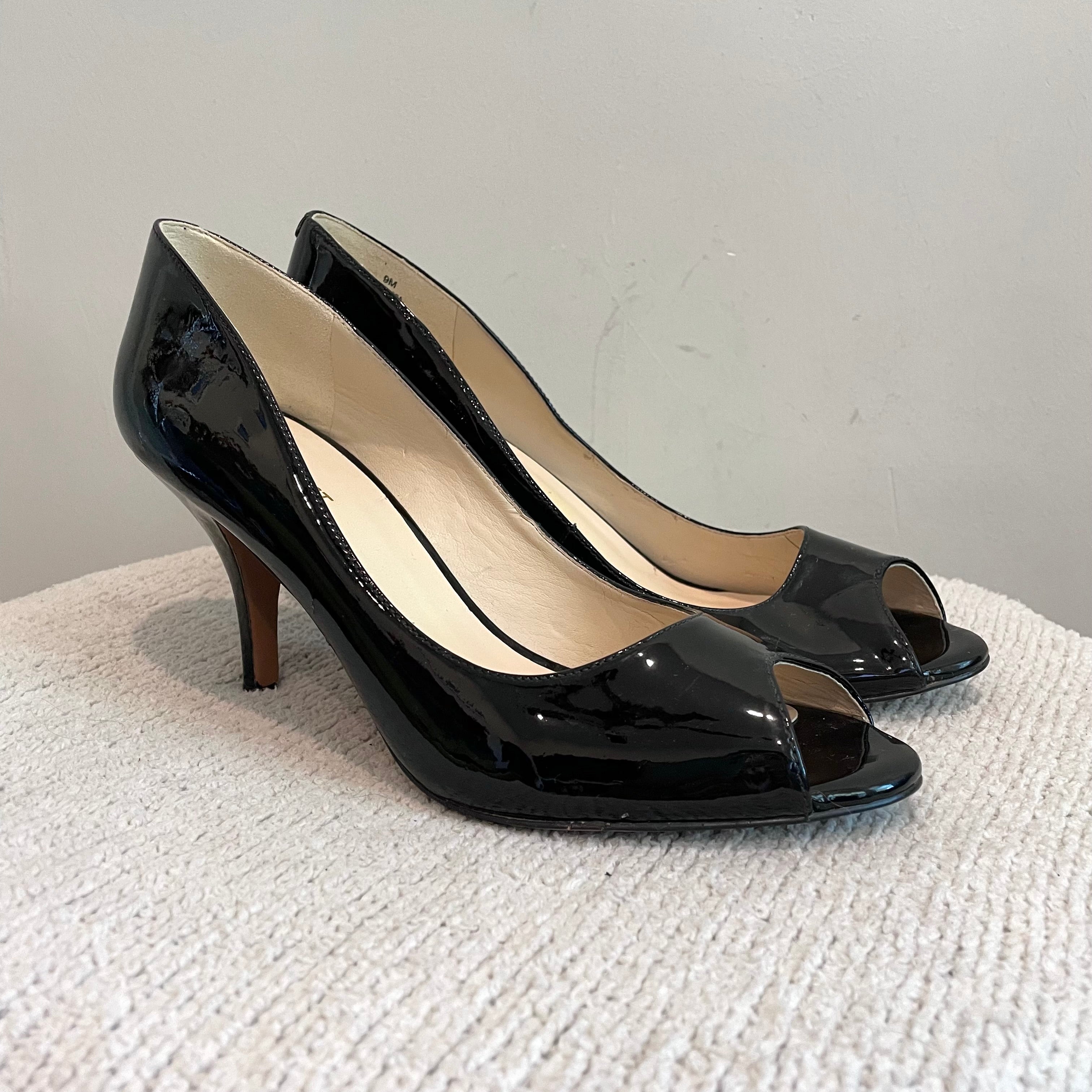 Peep Toe Patent Leather Heel