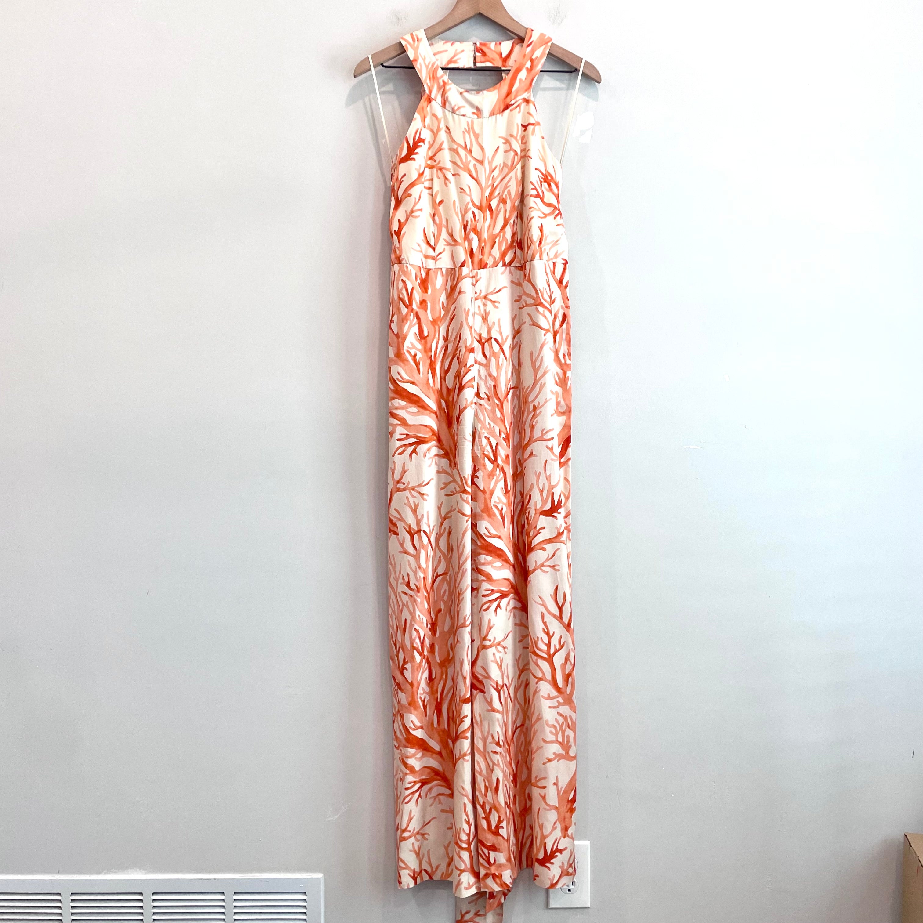 Coral Print Jumpsuit