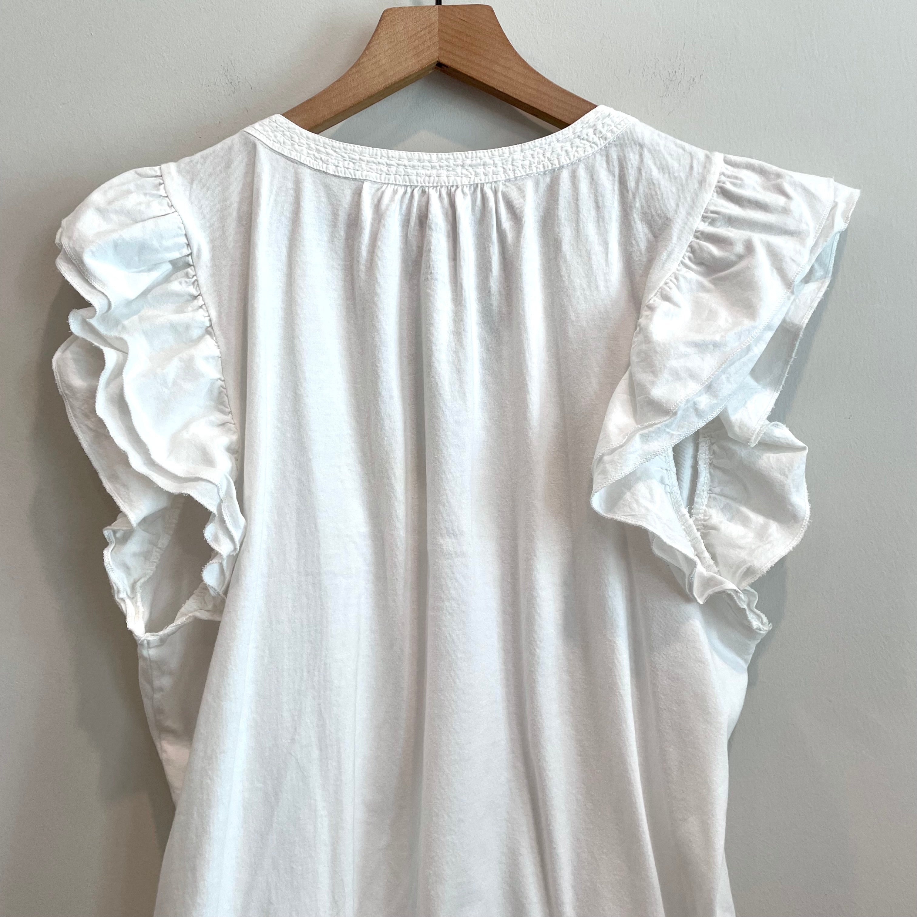 Ruffle Sleeve V-Neck Top