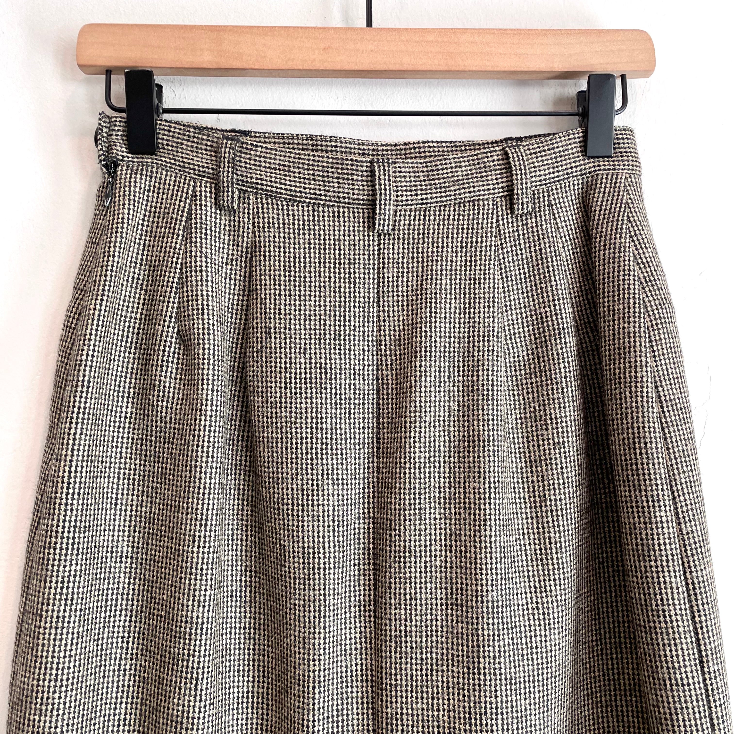 Plaid Wool Alpaca Maxi Skirt