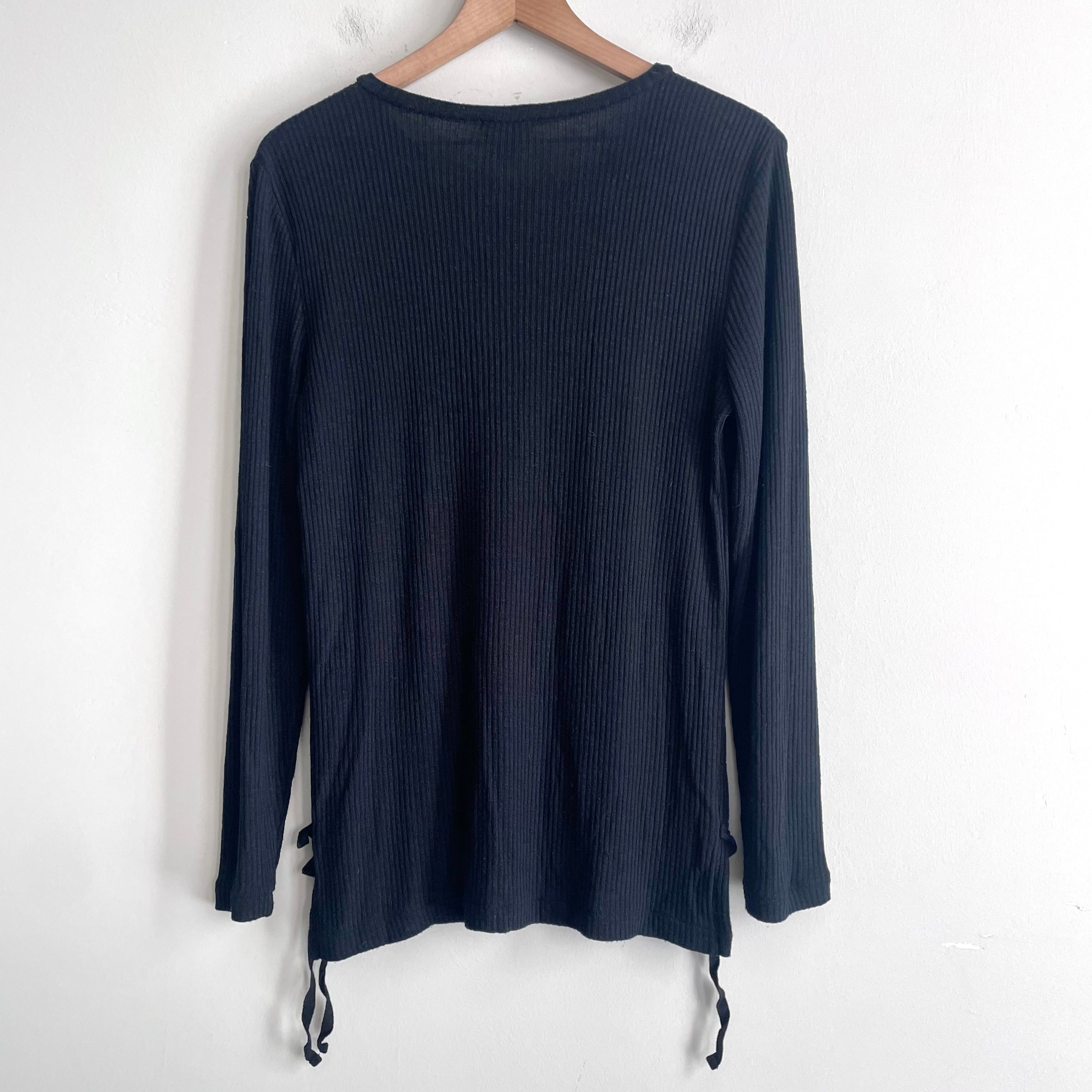 Ribbed Side Tie Sweater