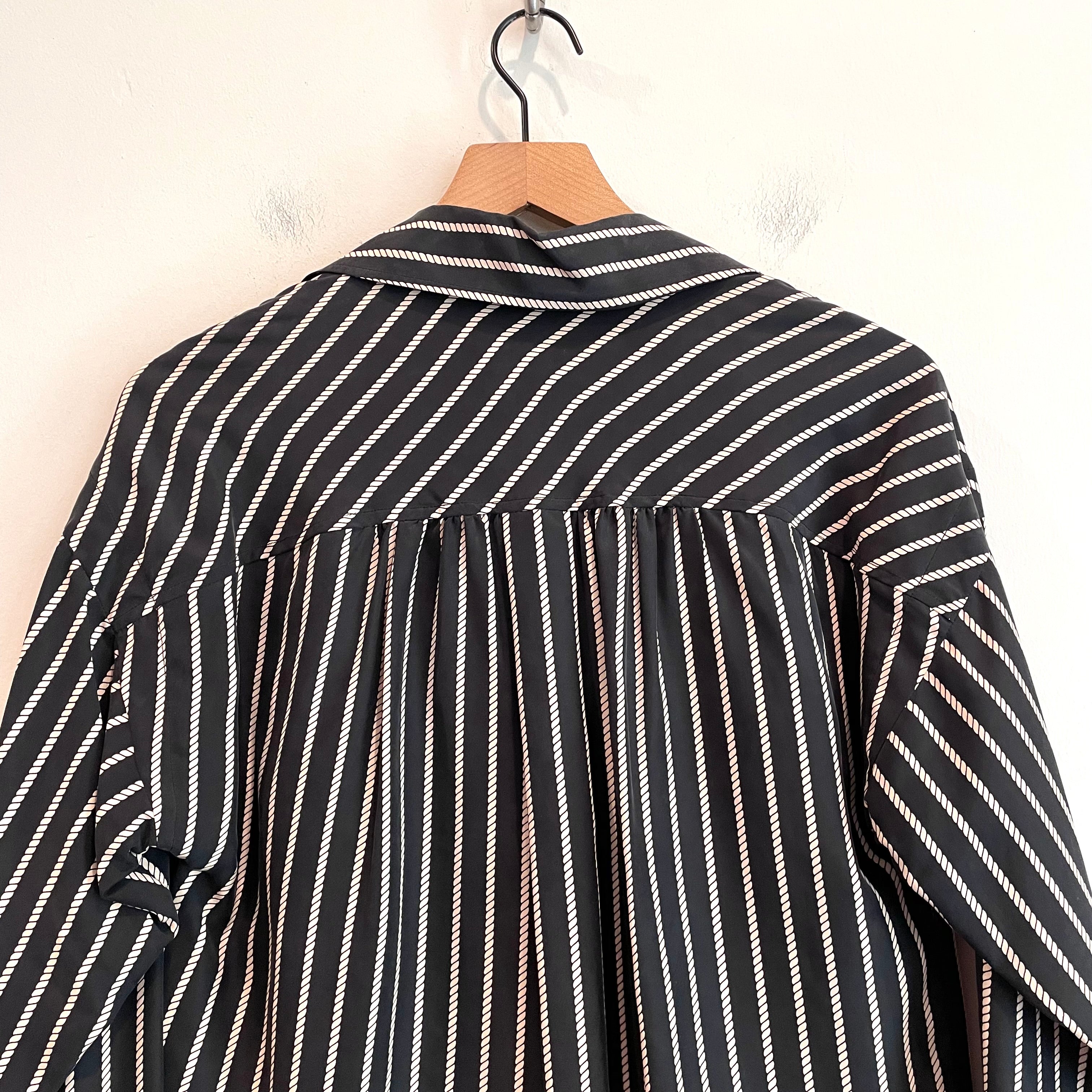 Striped Button Down Silk Shirt