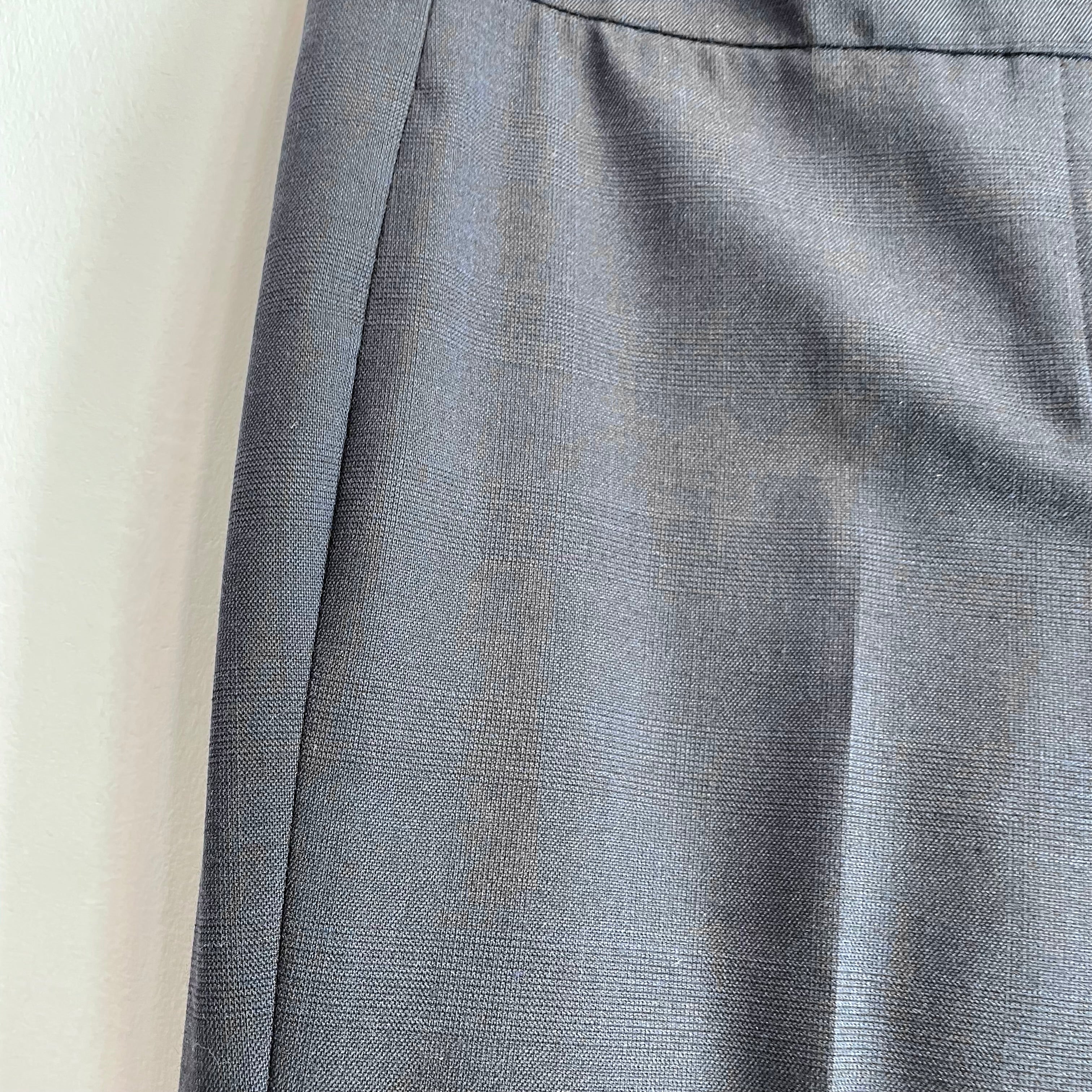 Straight Leg Wool Blend Dress Pants